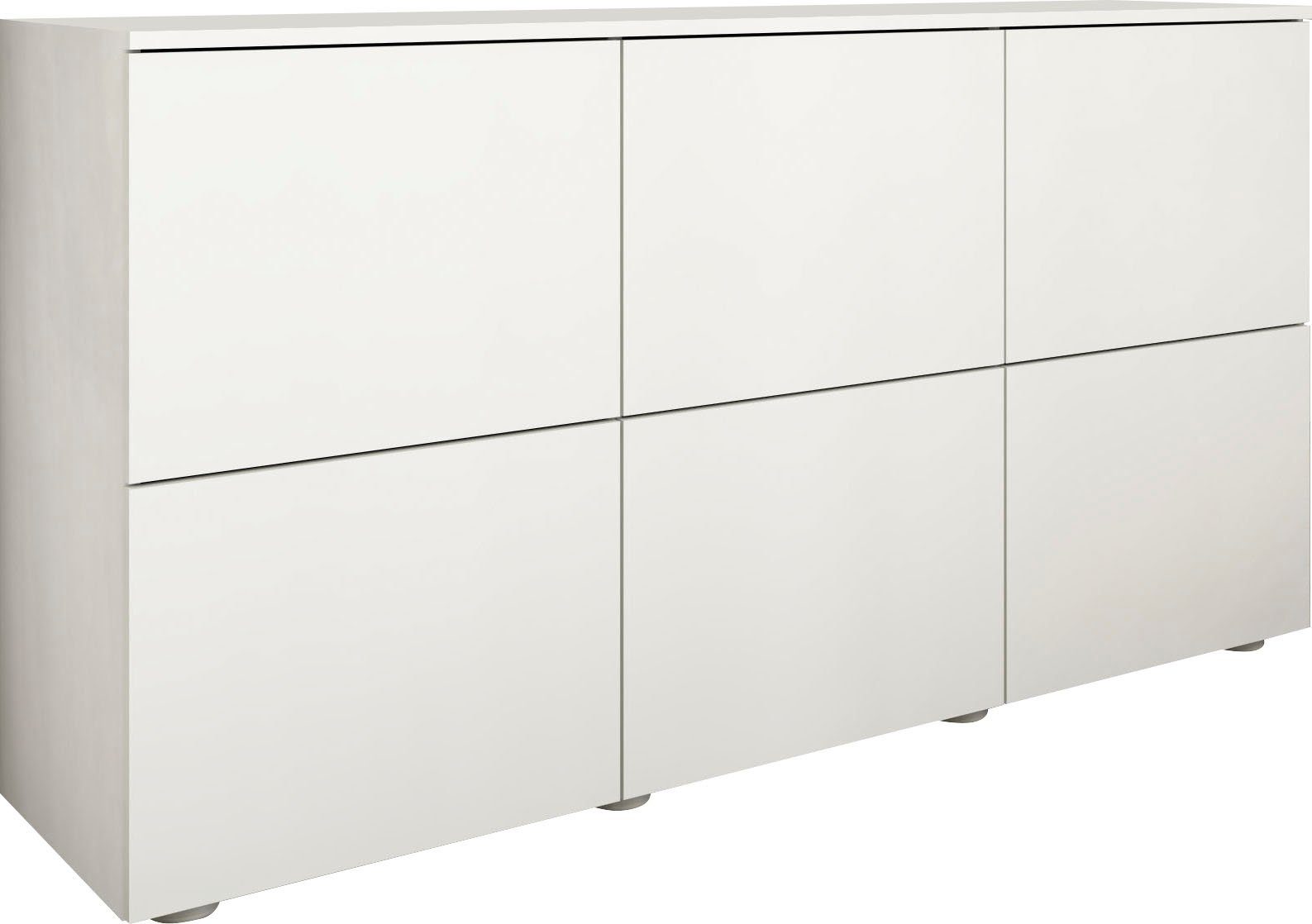 borchardt Möbel Sideboard Rova, Kommode Breite 139 cm, Praktische Push-to-open-Funktion, 6 Türen und 3 verstellbare Böden