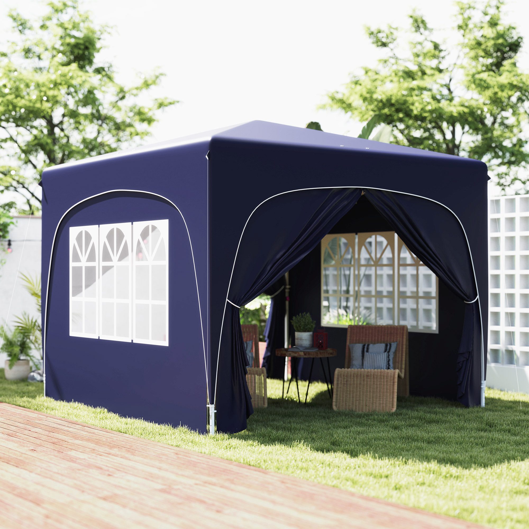 Outsunny Faltpavillon 3x3m, wasserabweisend stabil winterfest, günstig online kaufen