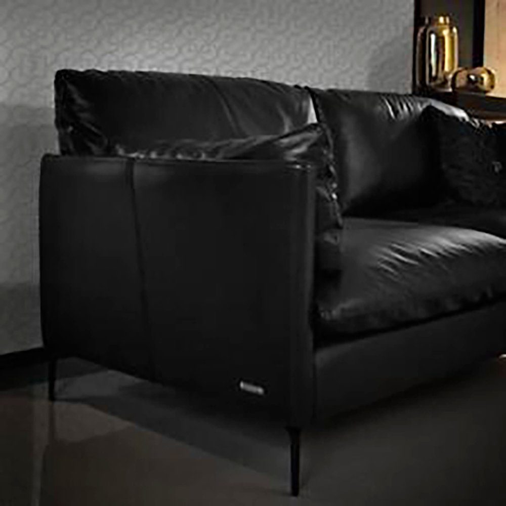 Möbel Dreisitzer Sitz Design Stil 3 JVmoebel Sofa Sofas Luxus Couch Sitz Sofa Schwarz