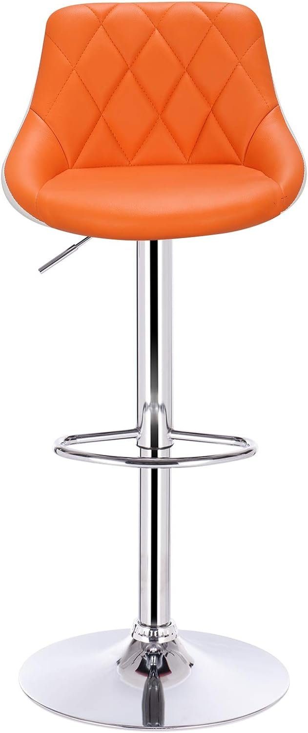 Sitzfläche Orange+weiß drehbar St), Drehhocker 2 Kunstleder farbig aus (4 Woltu Barhocker