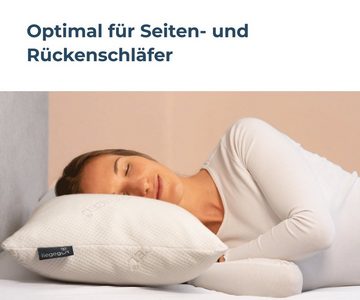 Gelschaumkopfkissen Visco-Flockenkissen, liegegut, Füllung: Viscoflocken, Bezug: Tencel, Seitenschläfer, Rückenschläfer, weich und druckentlastend