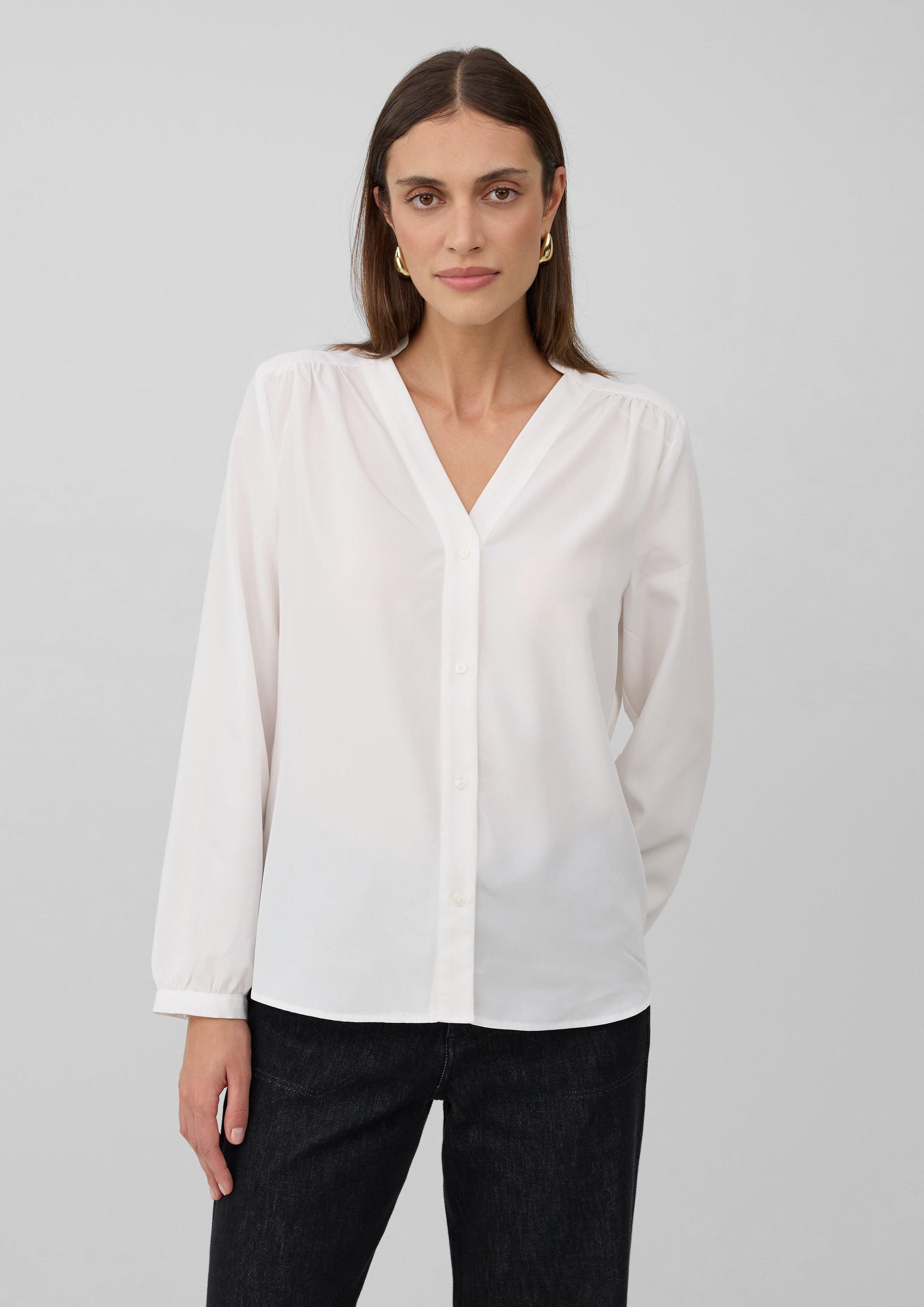 Langarmbluse Bluse aus Modalmix mit Tunikaausschnitt