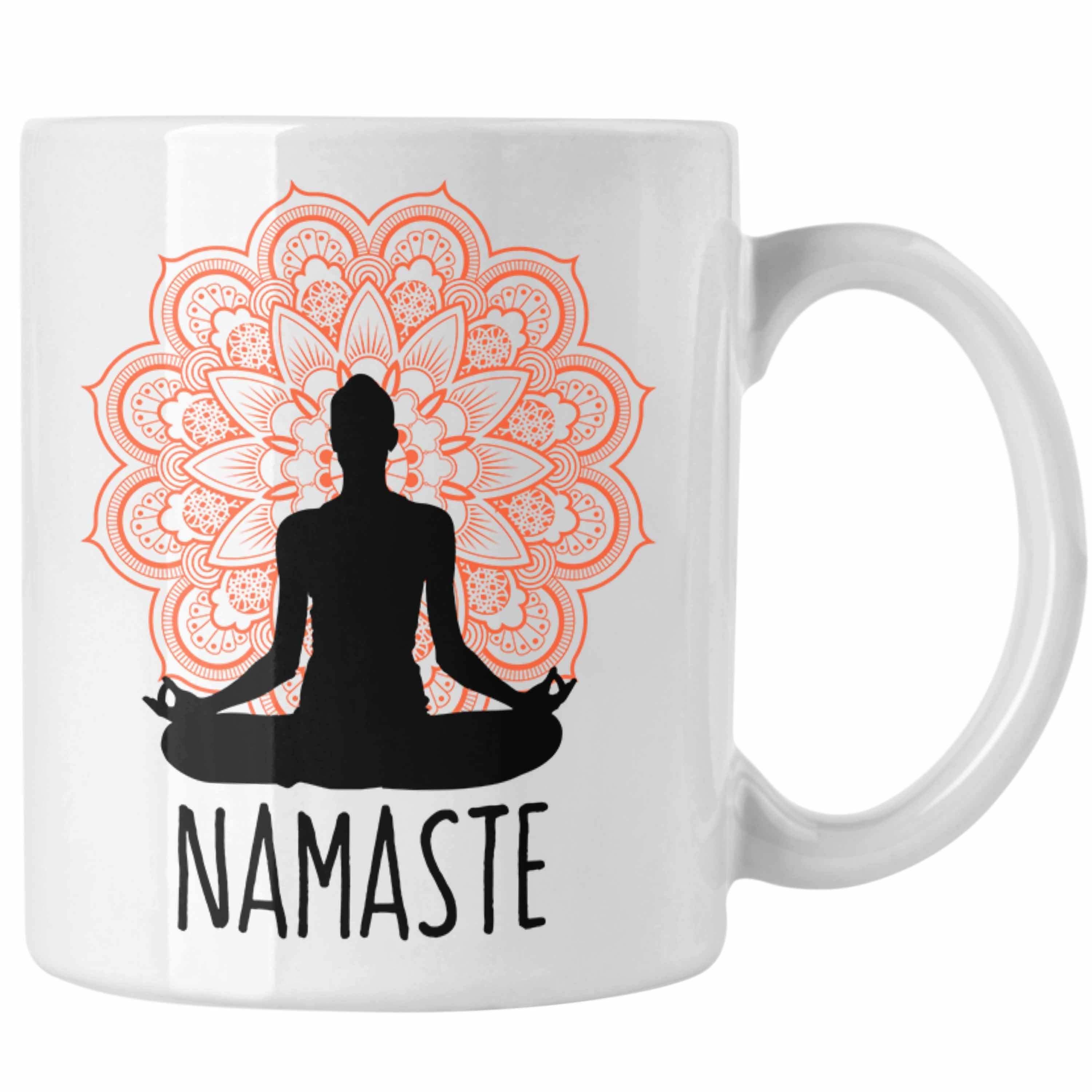 Trendation Tasse Meditations-Tasse Inspirierendes Geschenk für Meditationliebhaber Nama Weiss