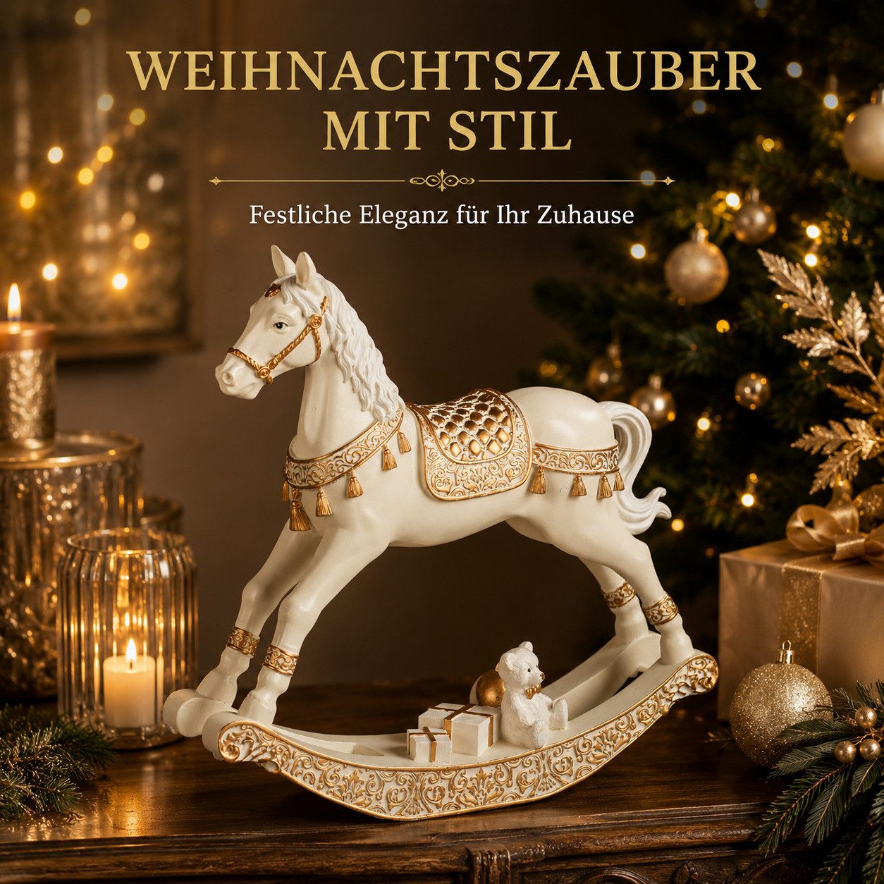 formano Dekofigur Hirsch Figuren 2er Set 48 cm Gold Weihnachten Winterdeko