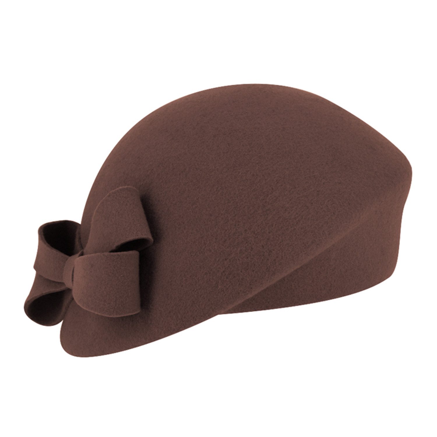 Fiebig Filzhut schicker asymmetrischer Pillbox-Hut mit Schleife