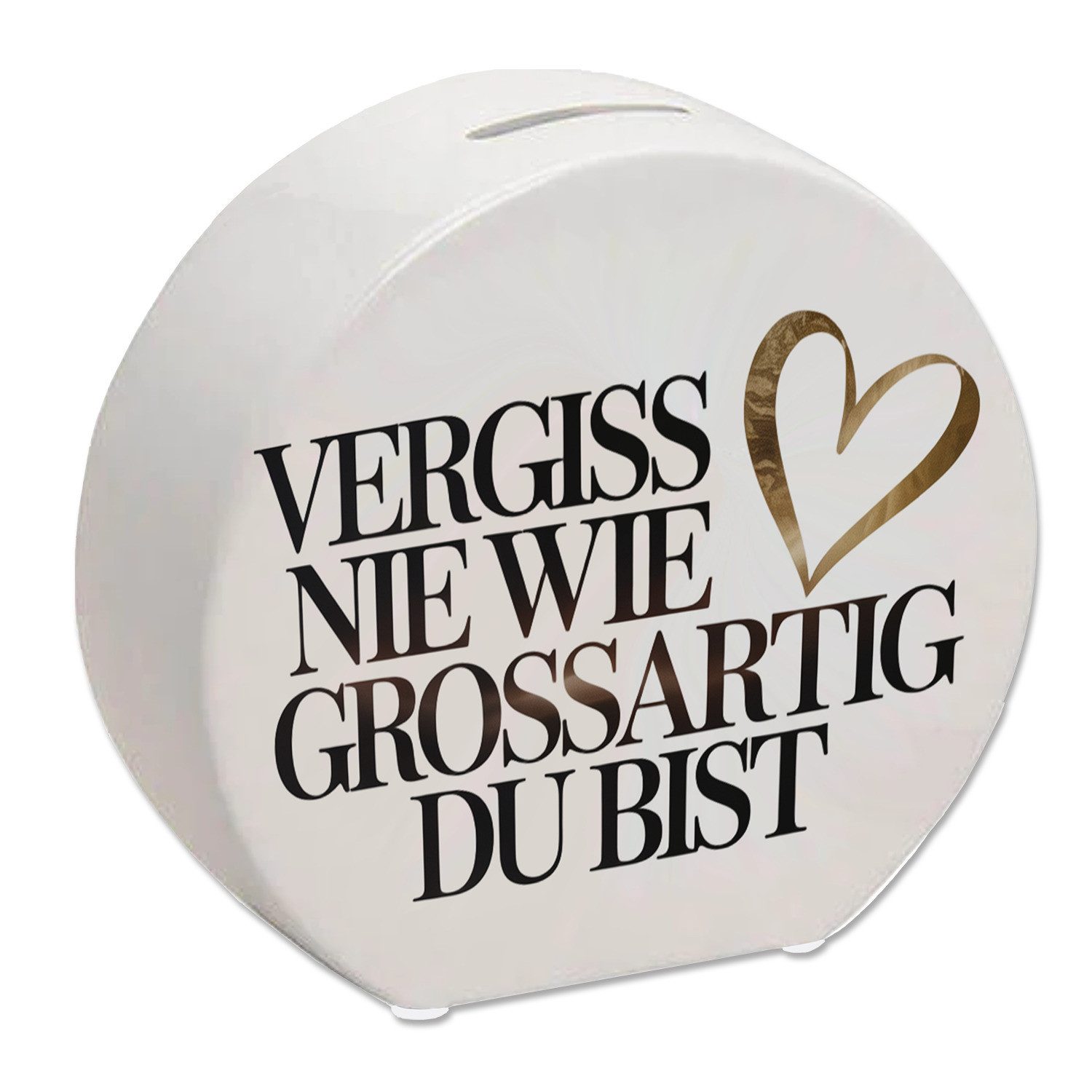 speecheese Spardose Vergiss nie wie großartig Du bist Spardose Goldenes Herz