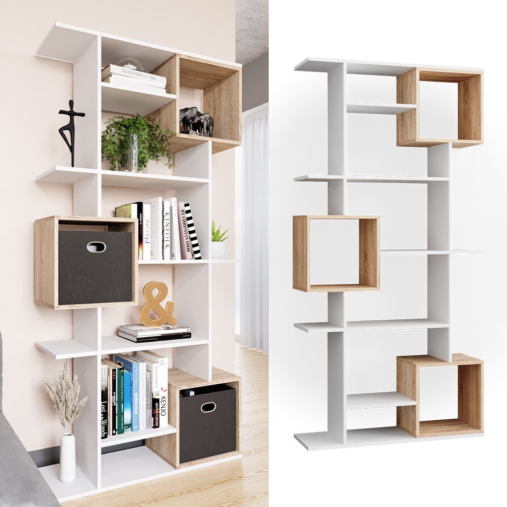 Vicco Raumteiler Cube, Weiß/Sonoma, 92 x günstig online kaufen