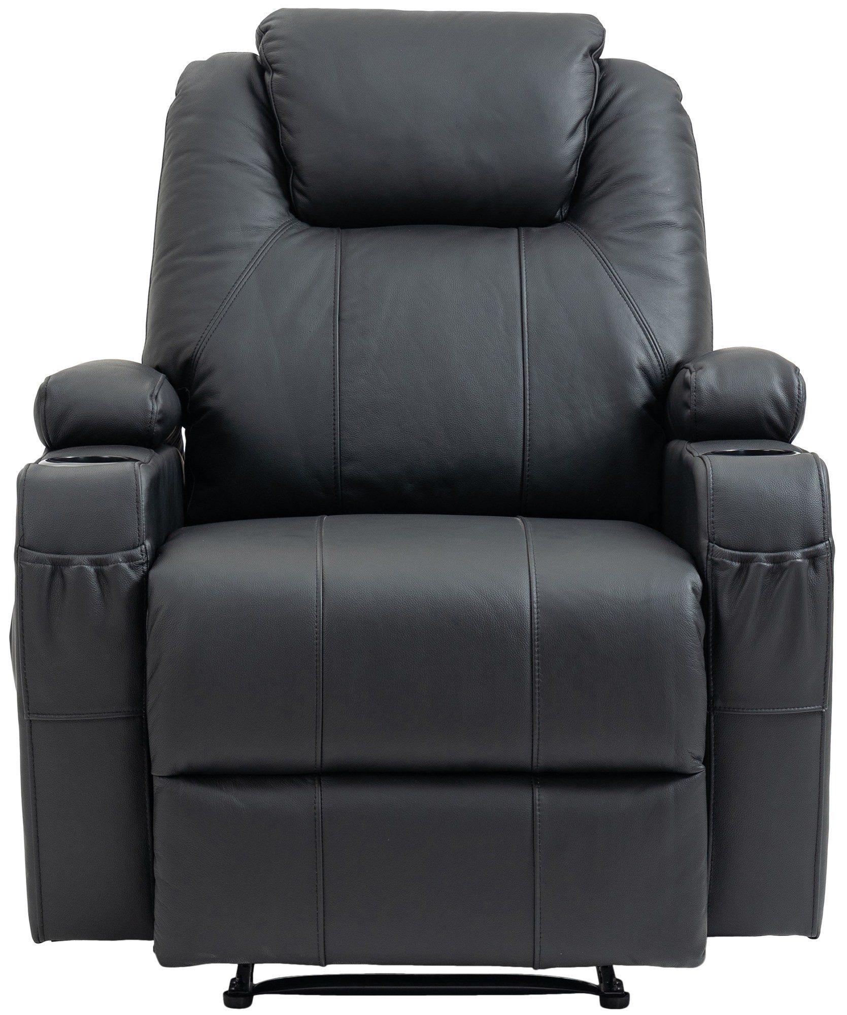 TPFLiving Кресла Boreto (Individuelle Massageprogramme für gezielte Entspannung, Wärmefunktion fördert das Wohlbefinden und lockert Muskeln), Maße (TxBxH): 94 x 83 x 105cm - Farbe: schwarz