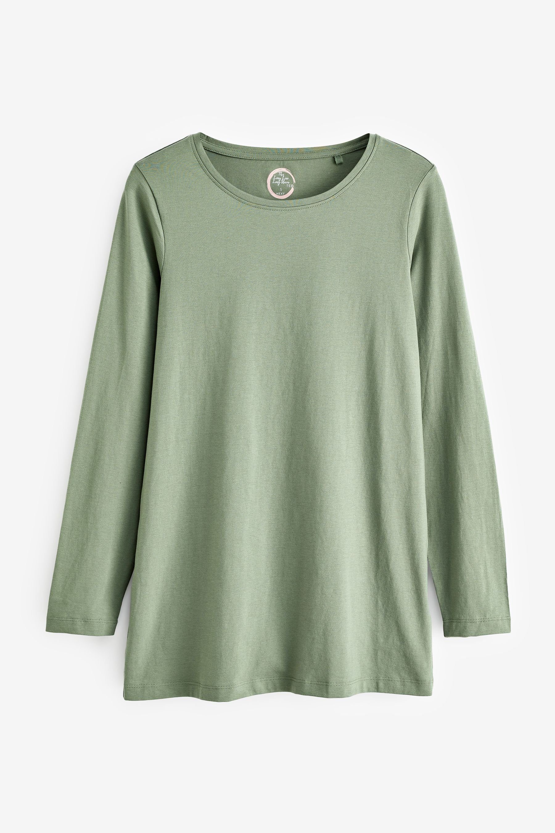 Next Langarmshirt (1-tlg) Green Khaki