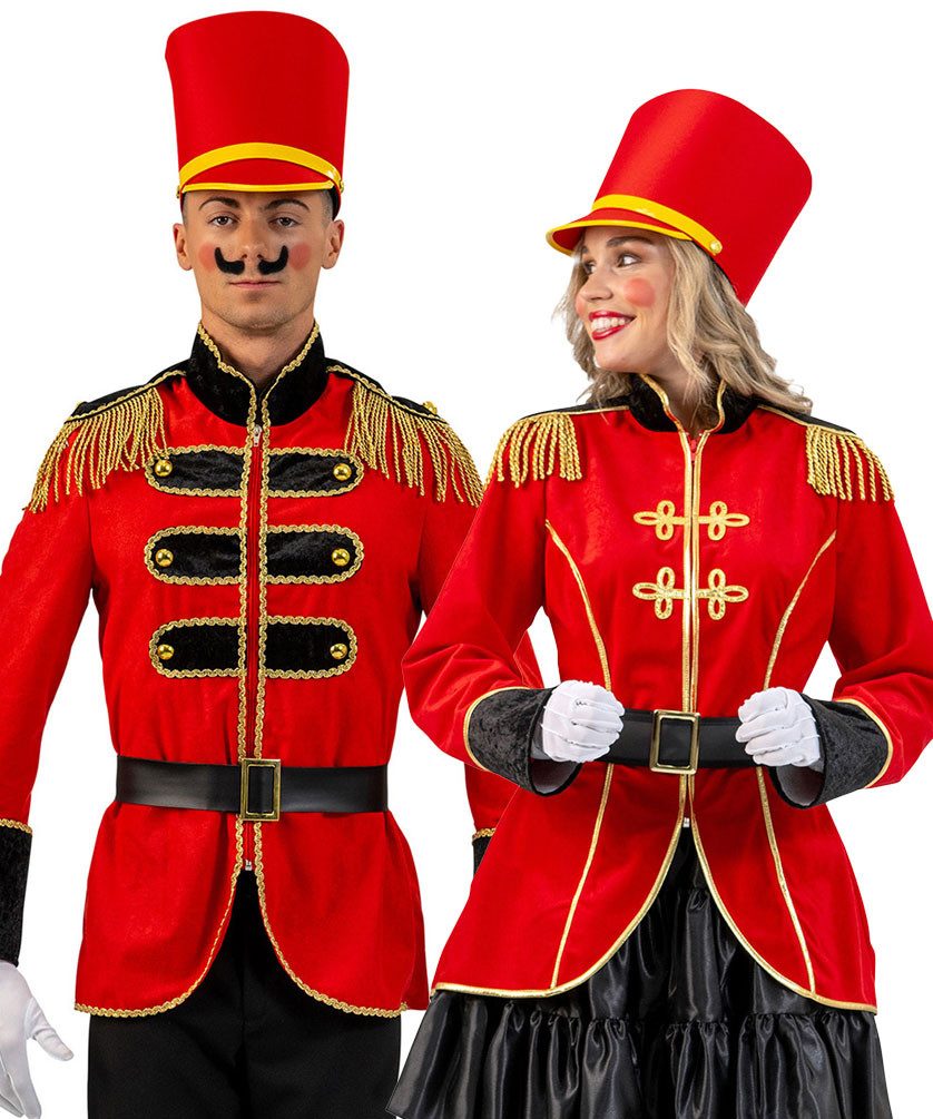 Karneval-Klamotten Kostüm Garde Herren rote Jacke mit Epauletten u. Goldband, Show Jacke Frack Herrenkostüm Prunksitzung Partnerkostüm Karneval