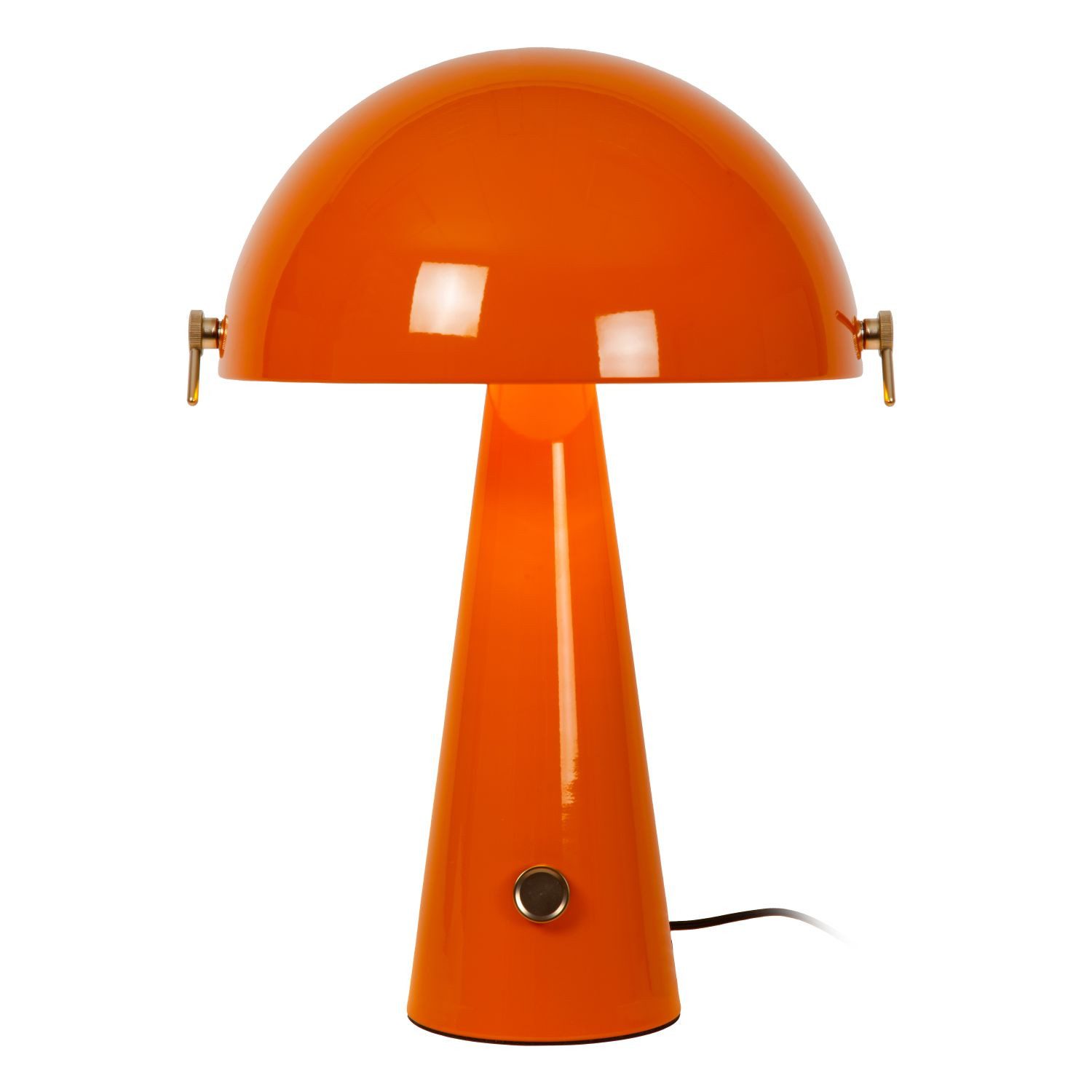 Licht-Erlebnisse Tischleuchte TROSO, ohne Leuchtmittel, Metall D: 38 cm 51.8 cm hoch Orange E27 rund Retro Design