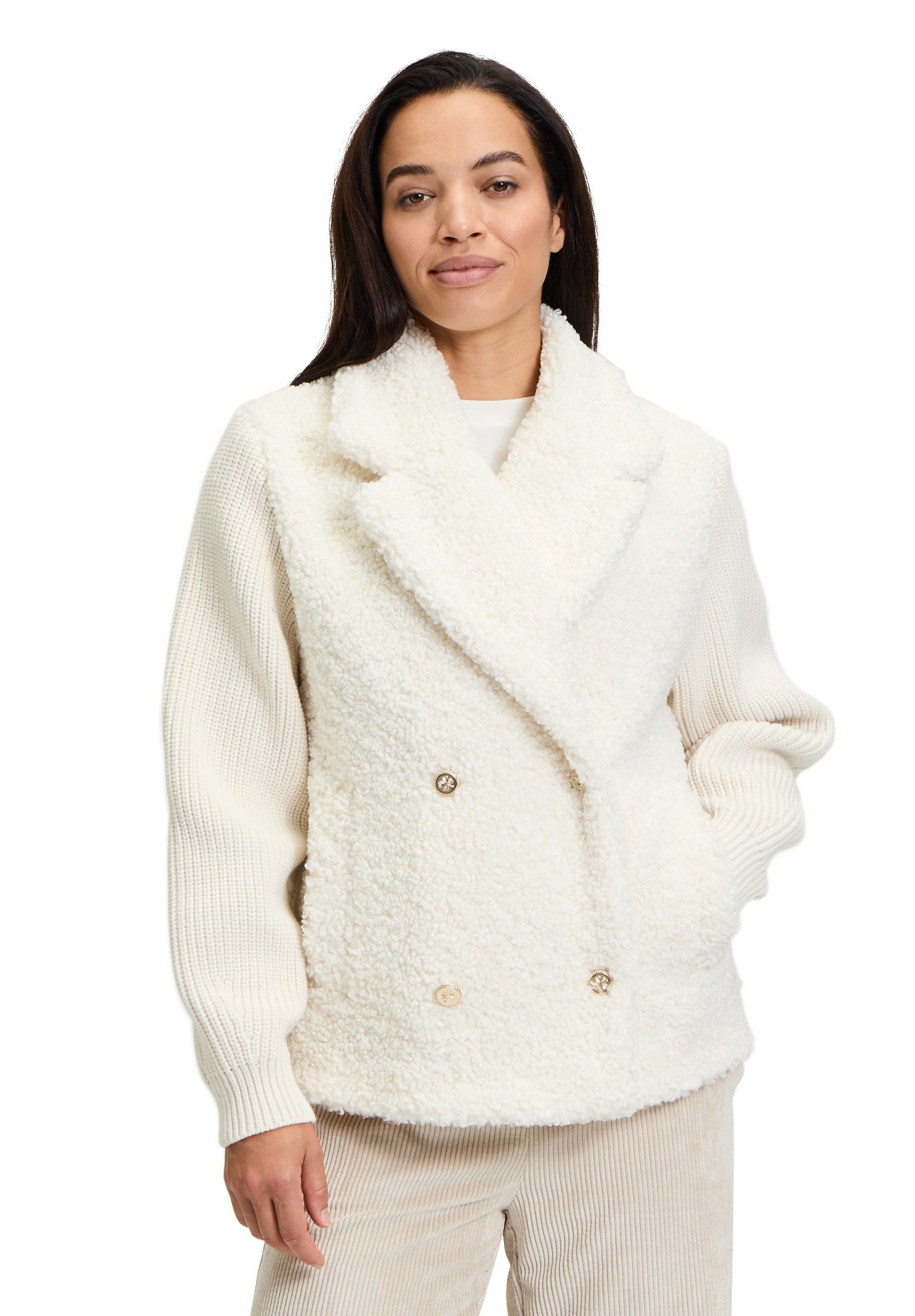 Cartoon Canvasjacke Damen Casual-Jacke mit Eingrifftaschen günstig online kaufen