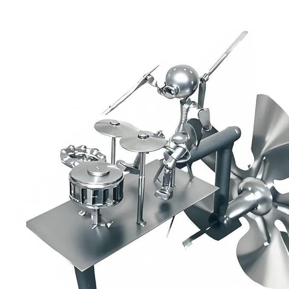 SIKAINI Wetterfahne Садовый декор Metall-Windmühle mit Trommler, (Lebendige Farben, detailreich gestaltet Einfache Installation), Robustes Metallmaterial Wetterfest & windbetrieben