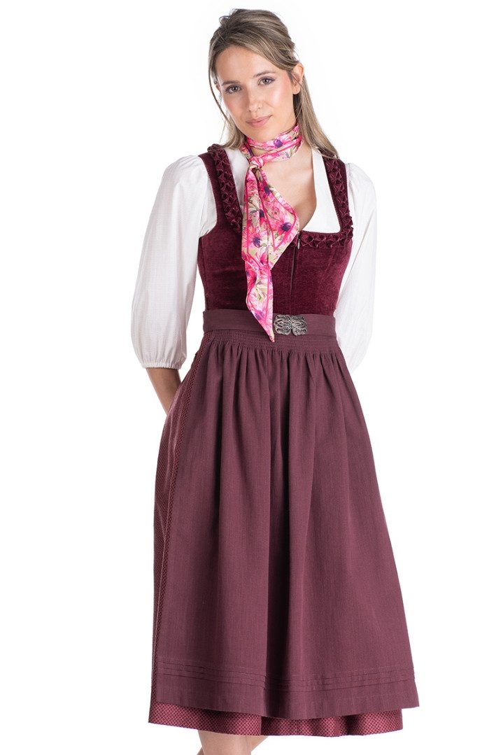 MarJo Dirndl Samt Dirndl 2tlg. - POLLING - wine