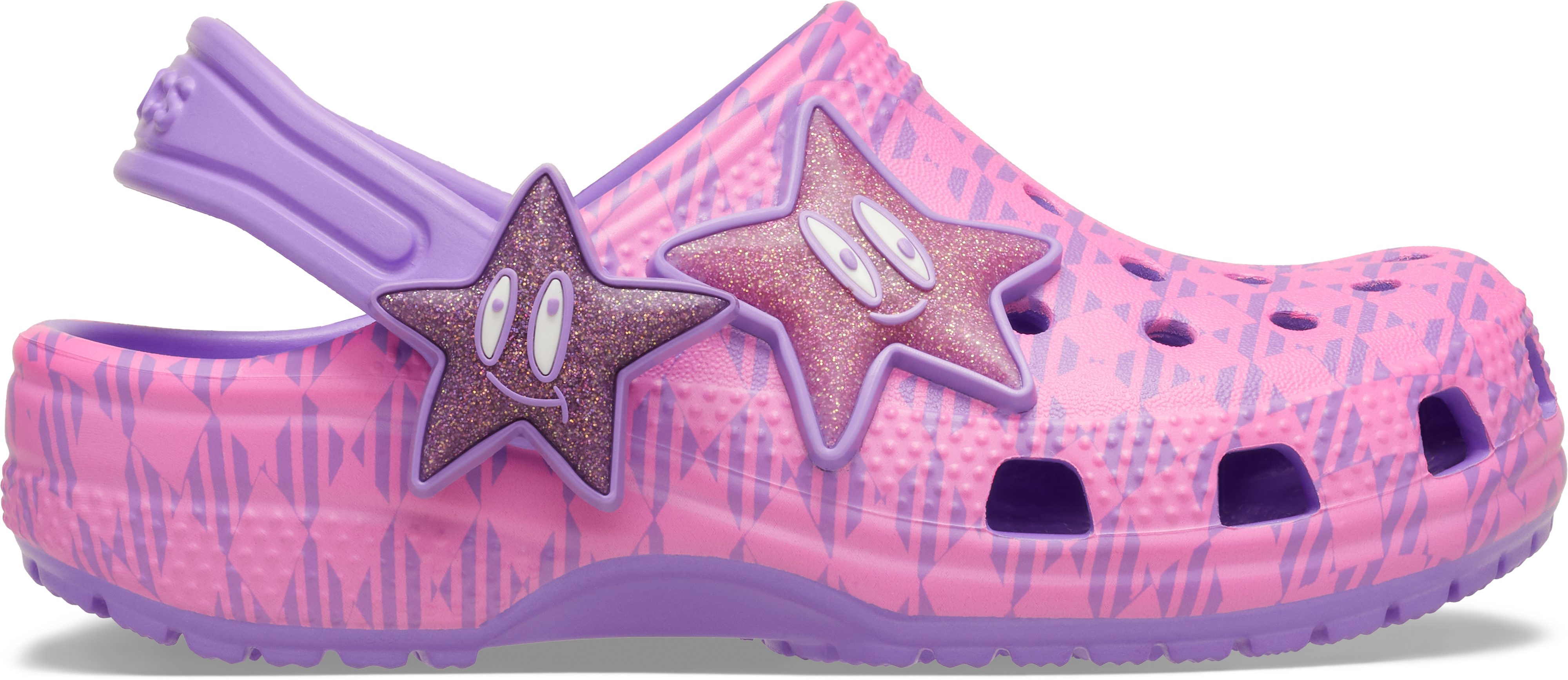 Crocs Classic Plaid and Stars Clog T Clog Schlupfschuh, Hausschuh mit schwenkbarem Fersenriemen