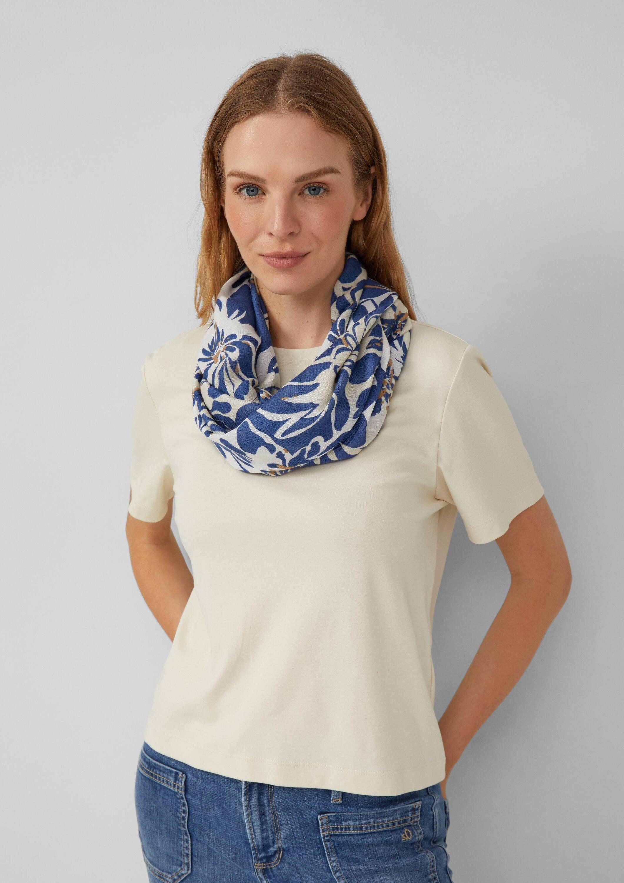 s.Oliver Loop Snood, Snood mit floralem Artwork günstig online kaufen