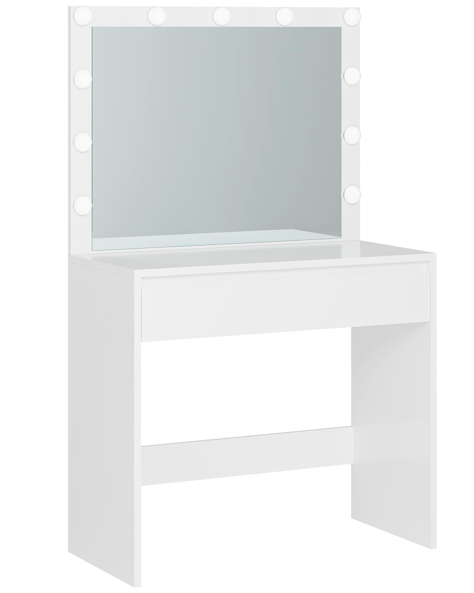 MSMASK Schminktisch mit Beleuchtung großem Spiegel Schublade mit Verstellba günstig online kaufen