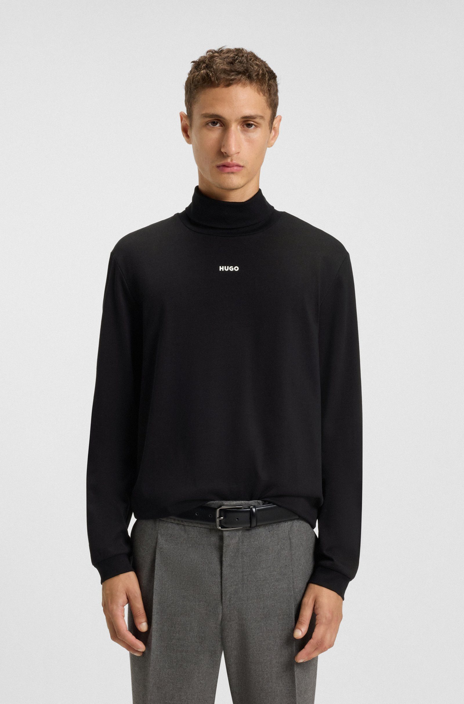 HUGO Strickpullover Daporollo mit Logo (1-tlg)