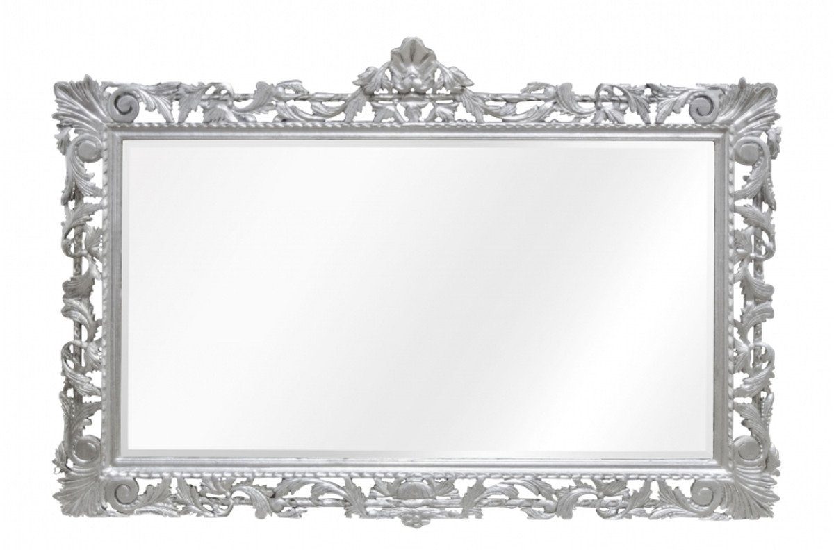 Casa Padrino Barockspiegel Barock Spiegel Silber Handgefertigt 193 x 110 cm - Holzspiegel - Barock Möbel