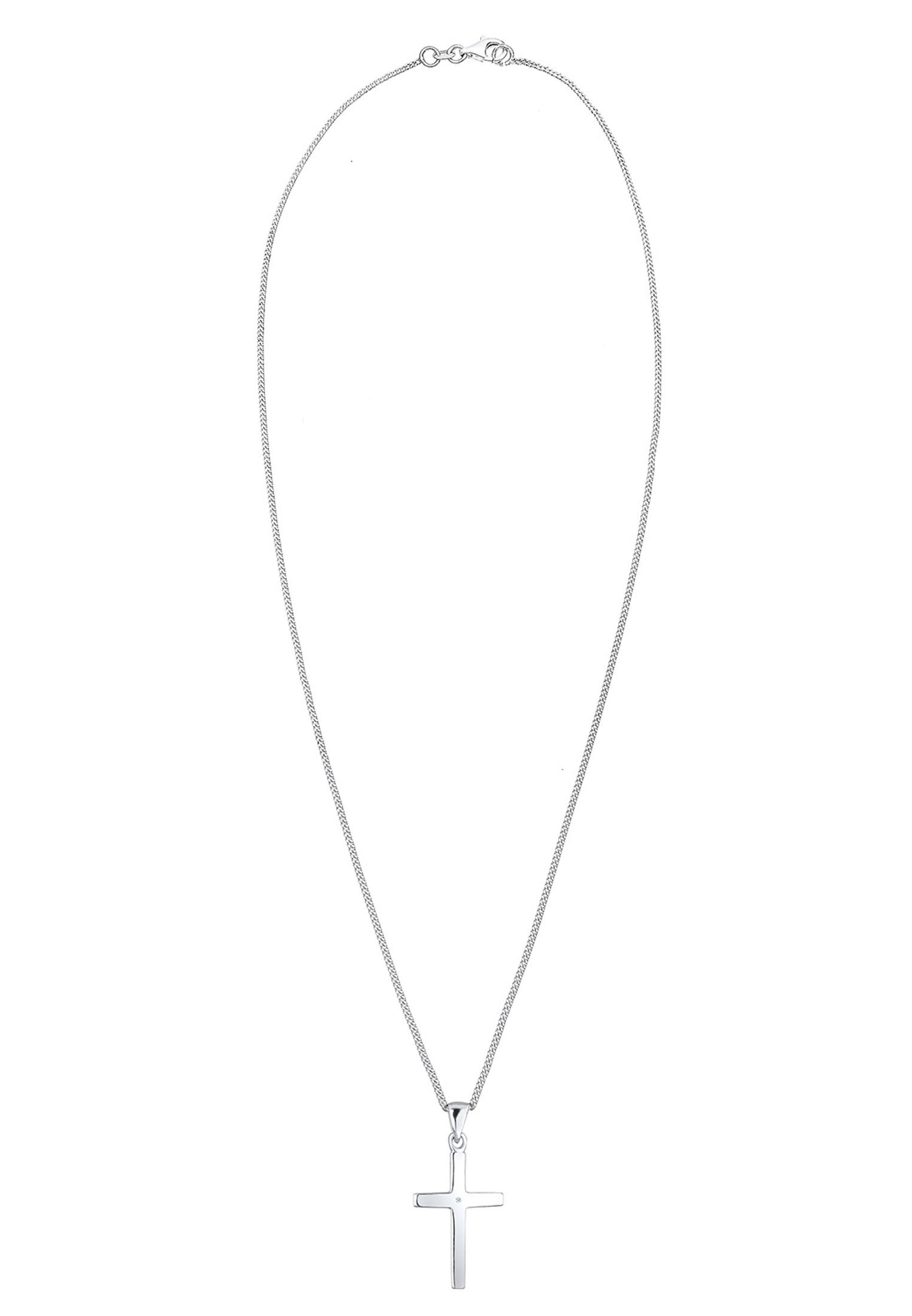 Elli DIAMONDS Kette mit Anhänger Kreuz Glaube Diamant (0.005 ct) Basic 925 Silber, Kreuz – Bild 3 von 5