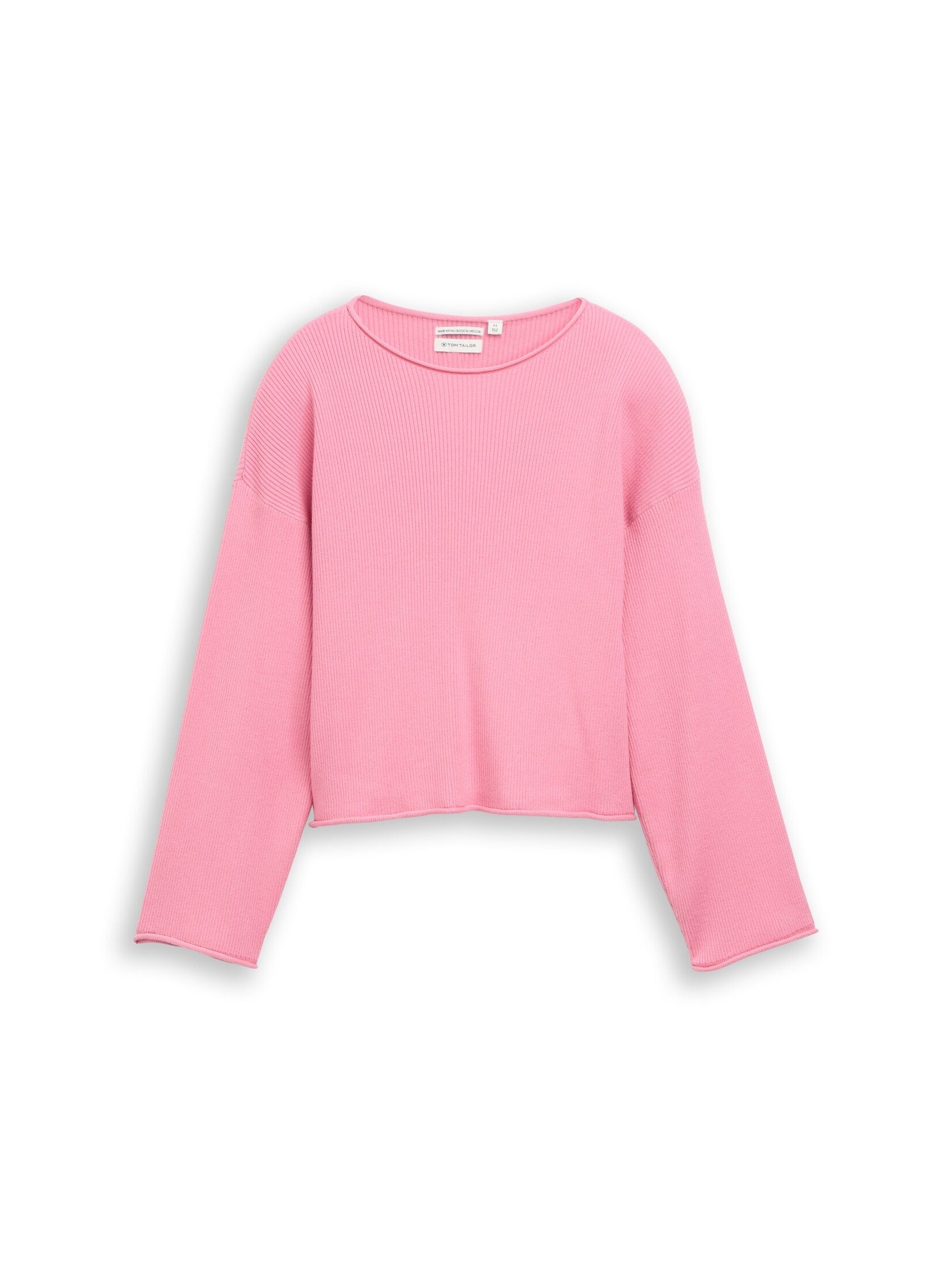 TOM TAILOR Strickpullover Pullover & Strickjacken Cropped Strickpullover mit gerollten Saumkanten