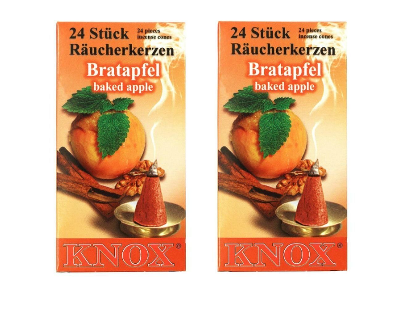 KNOX Räuchermännchen 2 Päckchen Räucherkerzen- Bratapfel - 24er Packung