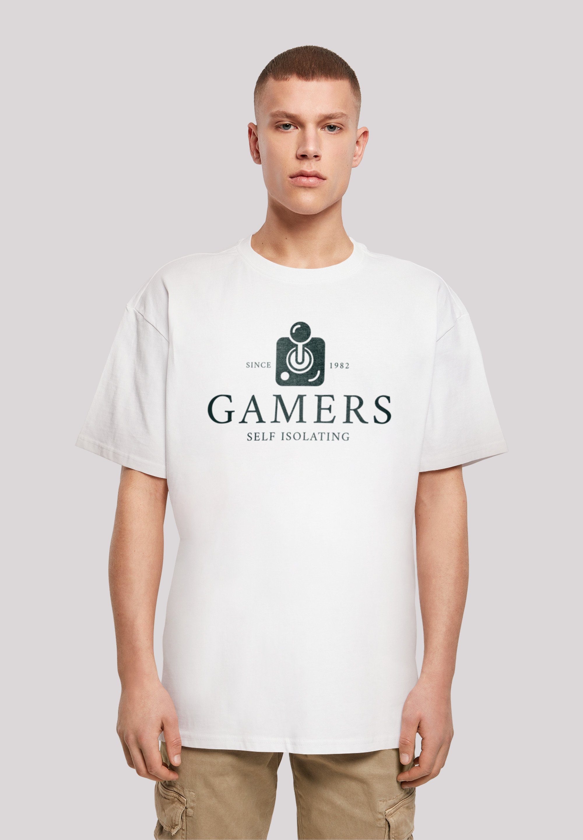 F4NT4STIC T-Shirt Gamers Self Isolating Retro Gaming SEVENSQUARED Print weiß