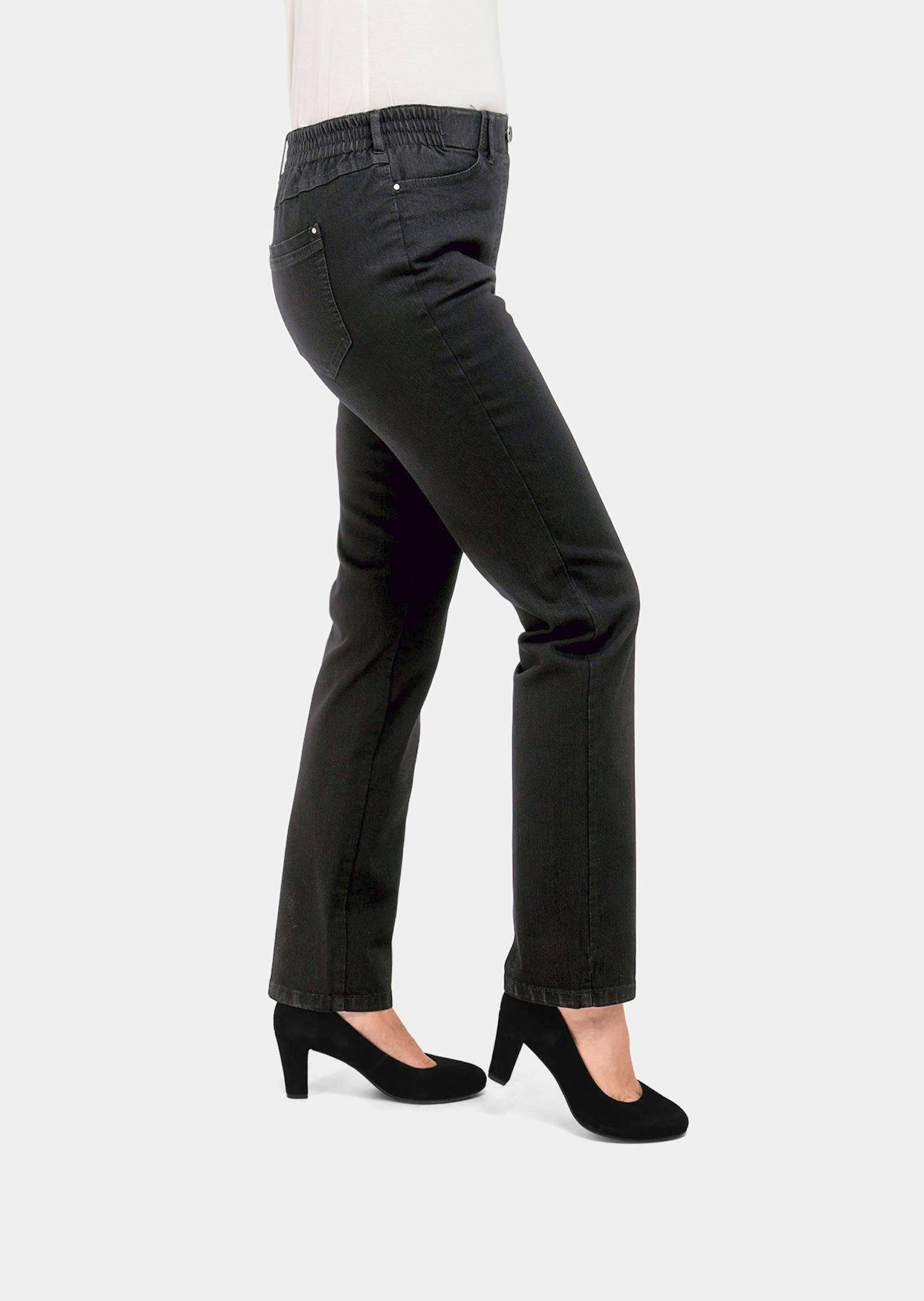 GOLDNER Bequeme MARTHA Jeans Jeansschlupfhose Kurzgröße: schwarz Klassische