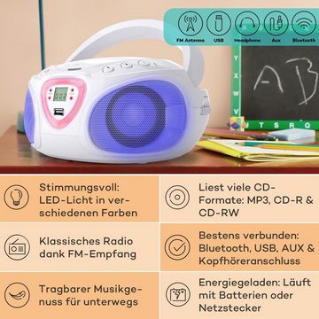 Auna Roadie Radio (FM-Radio, Kinder CD Player tragbar Musikbox Bluetooth CD Spieler Radio Soundbox)