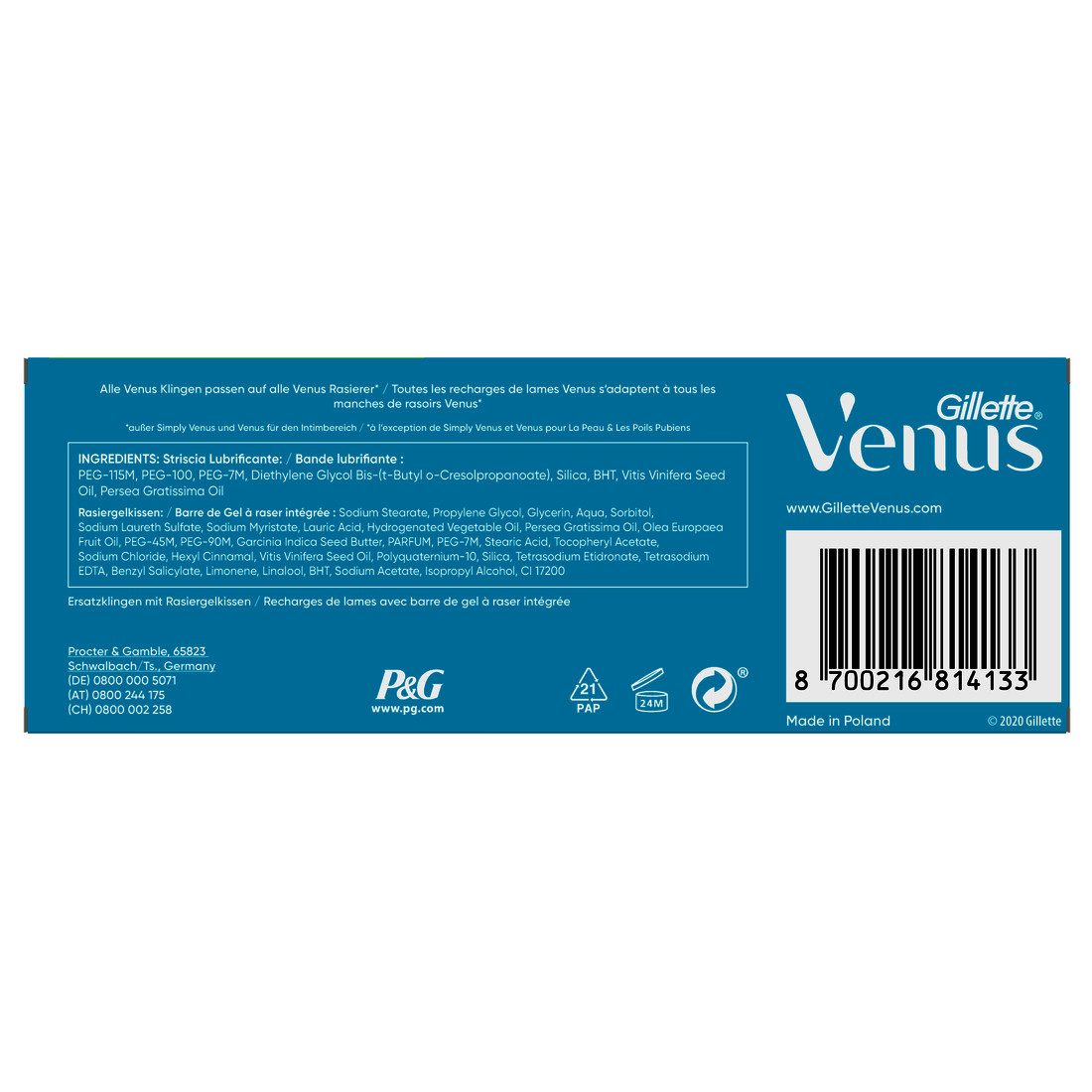 Gillette Venus Rasierklingen Comfortglide Spa Breeze - 8St. + 4St. gratis