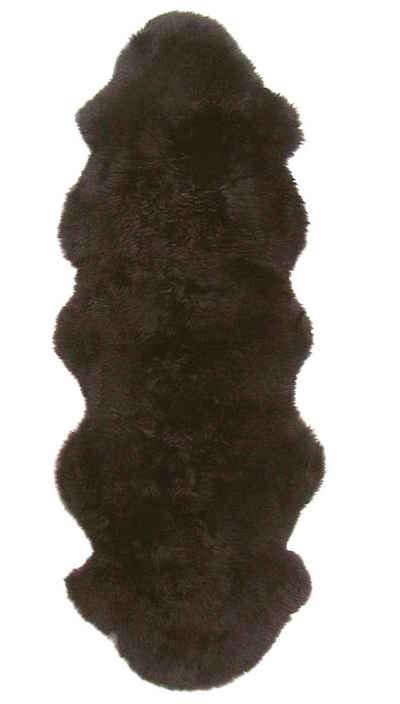 Fellteppich australische Doppel Lammfelle aus 2 Felle braun waschbar ca 175x63 cm, Ensuite