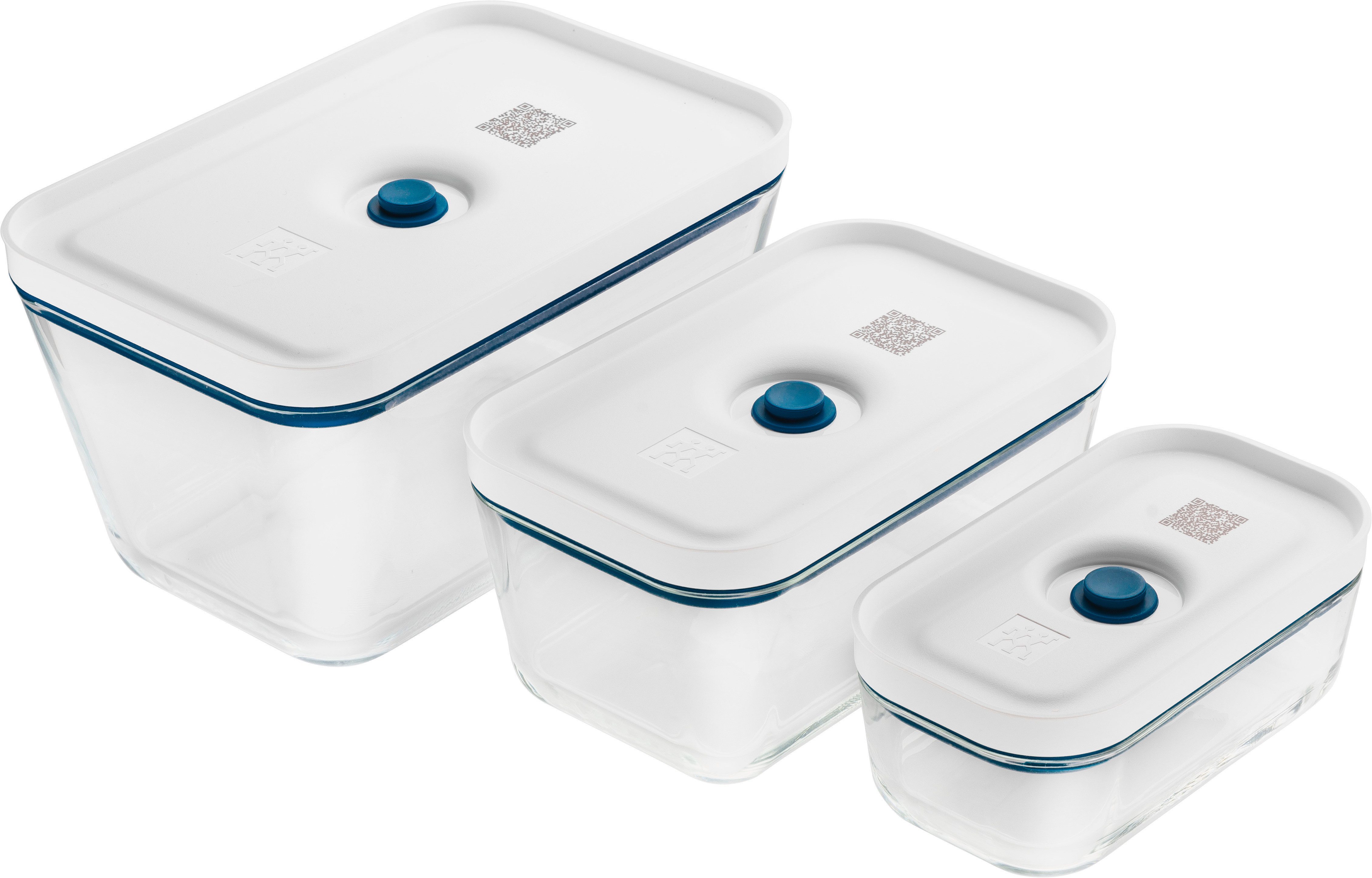 Zwilling Vakuumbehälter Fresh & Save, Borosilikatglas, (Set, 3-tlg), Aufbewahrungsbox, Borosilikatglas, platzsparend ineinander stapelbar