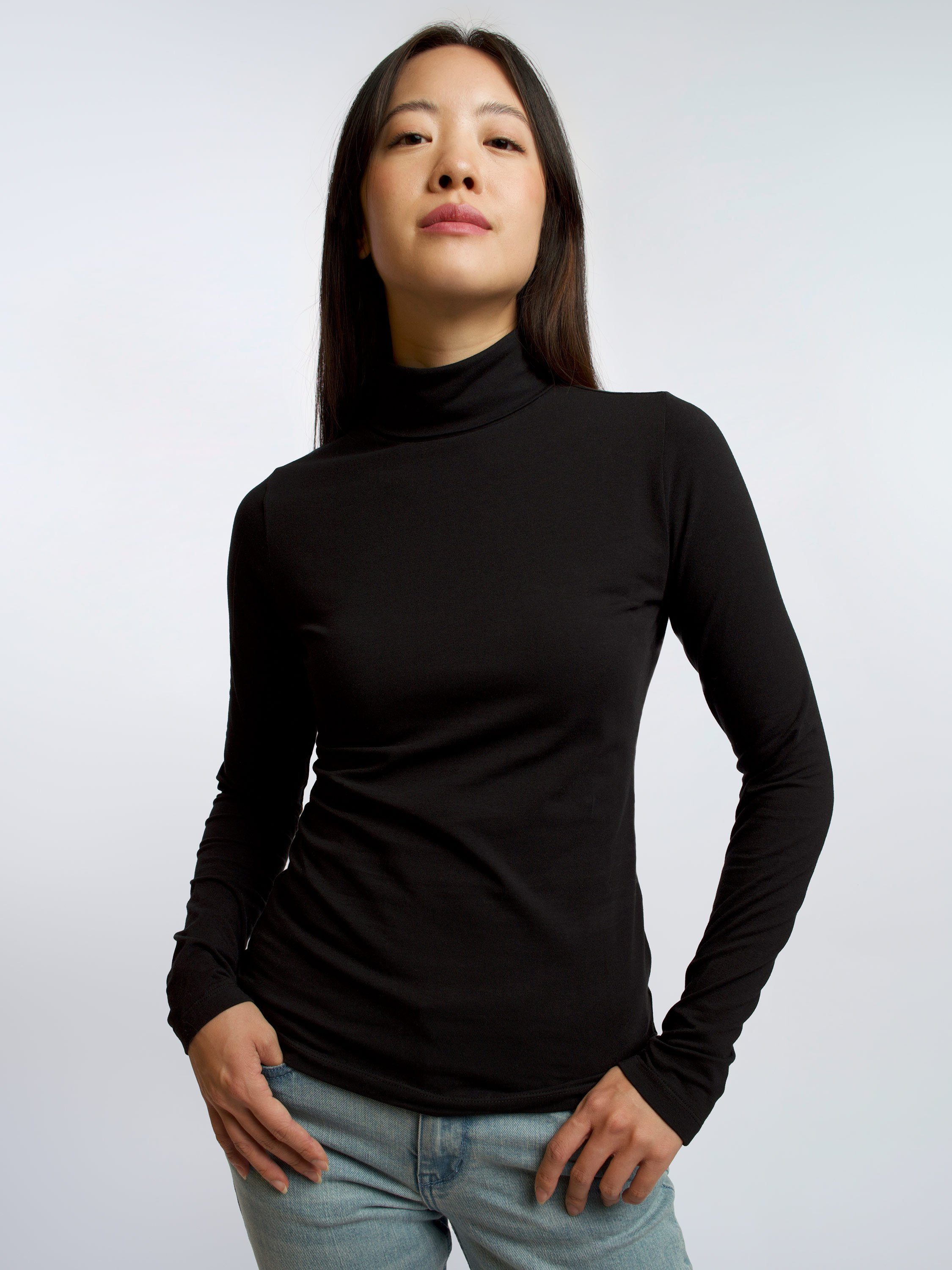 HONEST BASICS Rollkragenshirt aus Bio-Baumwolle