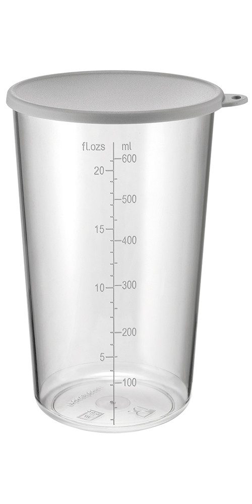 ESGE-Zauberstab Messbecher, mit Deckel 600 ml, lebensmittelecht, mikrowellen- & tiefkühlgeeignet, Messskala