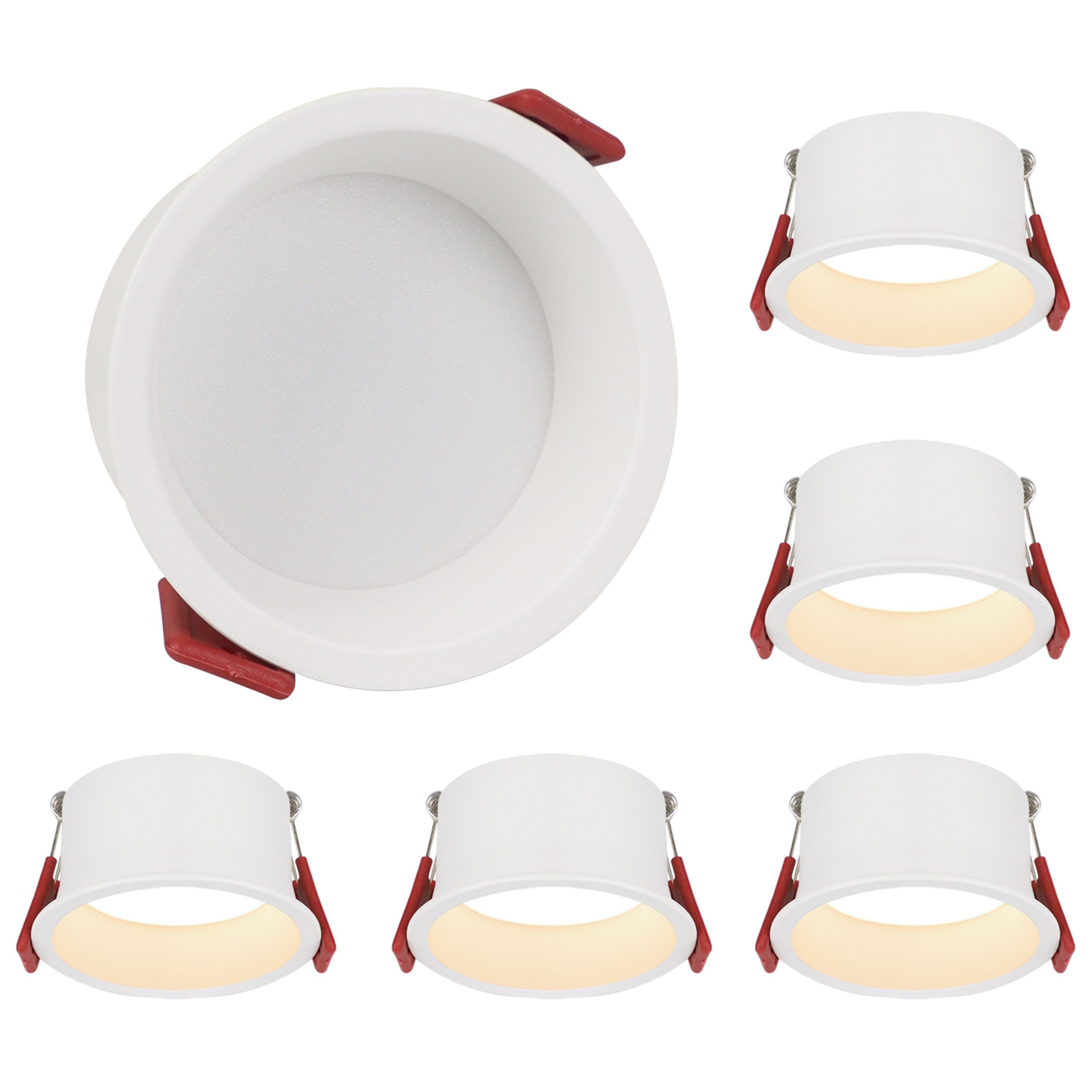 ZMH LED Einbaustrahler 5er Set 5W Einbauleuchten Spots für Wohnzimmer Küche, LED fest integriert