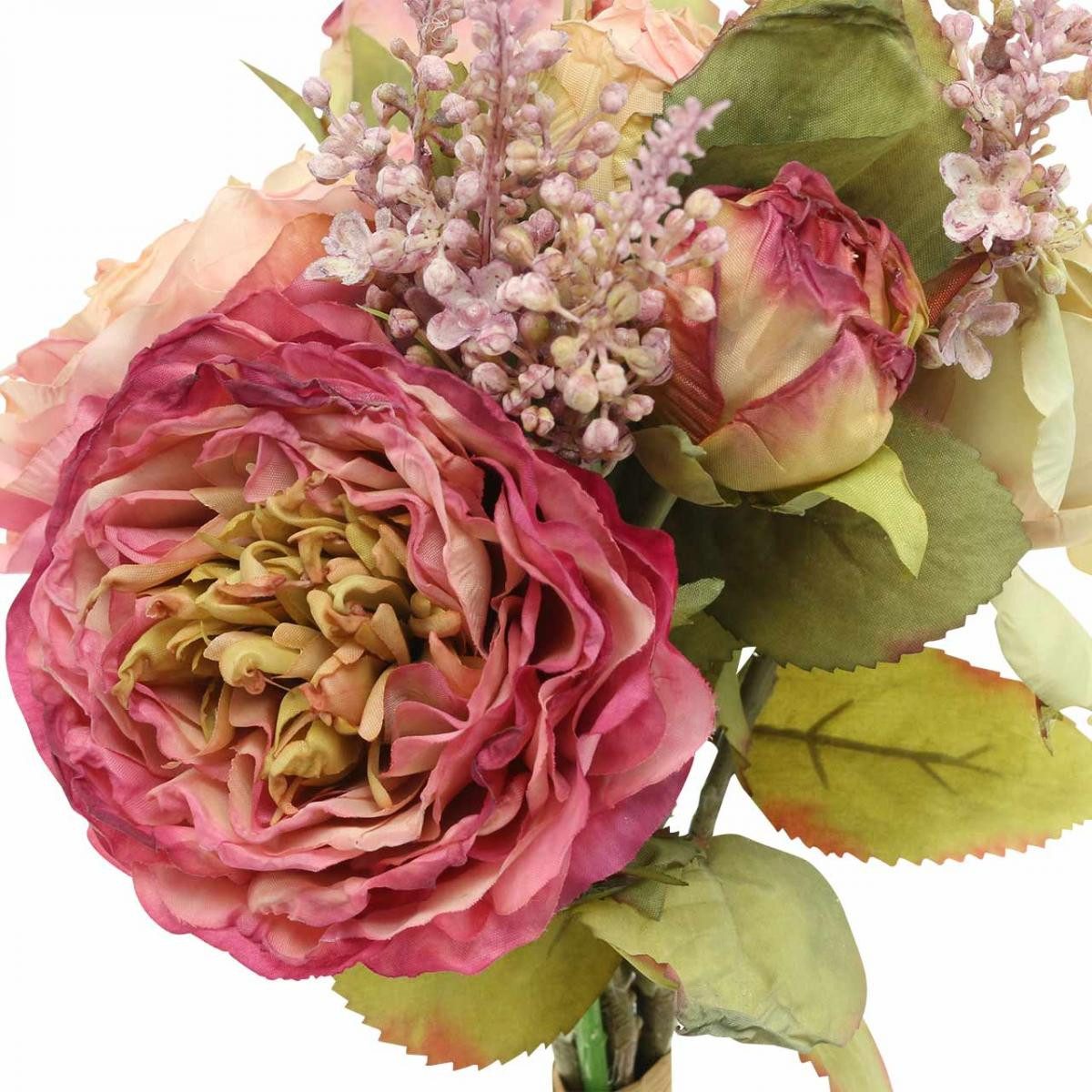 Kunstblume Künstliche Rosen Herbstbouquet Seidenblumen Altrosa Violett, Viana, Höhe 36 cm