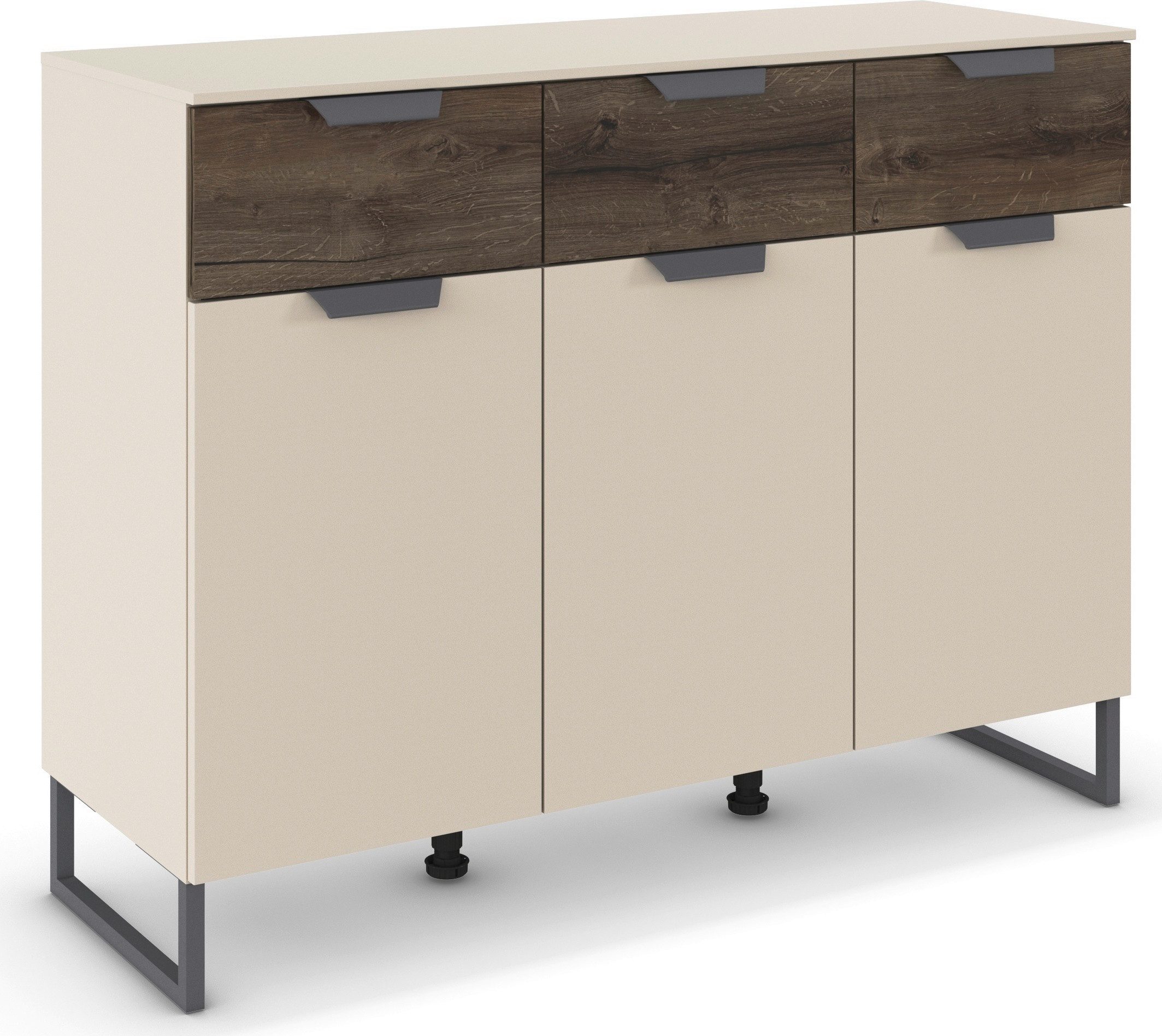 rauch Kombikommode Barea (Breite 120 cm, Höhe 92 cm), 3 Türen, 3 geräumige Schubladen, Böden verstellbar MADE IN GERMANY