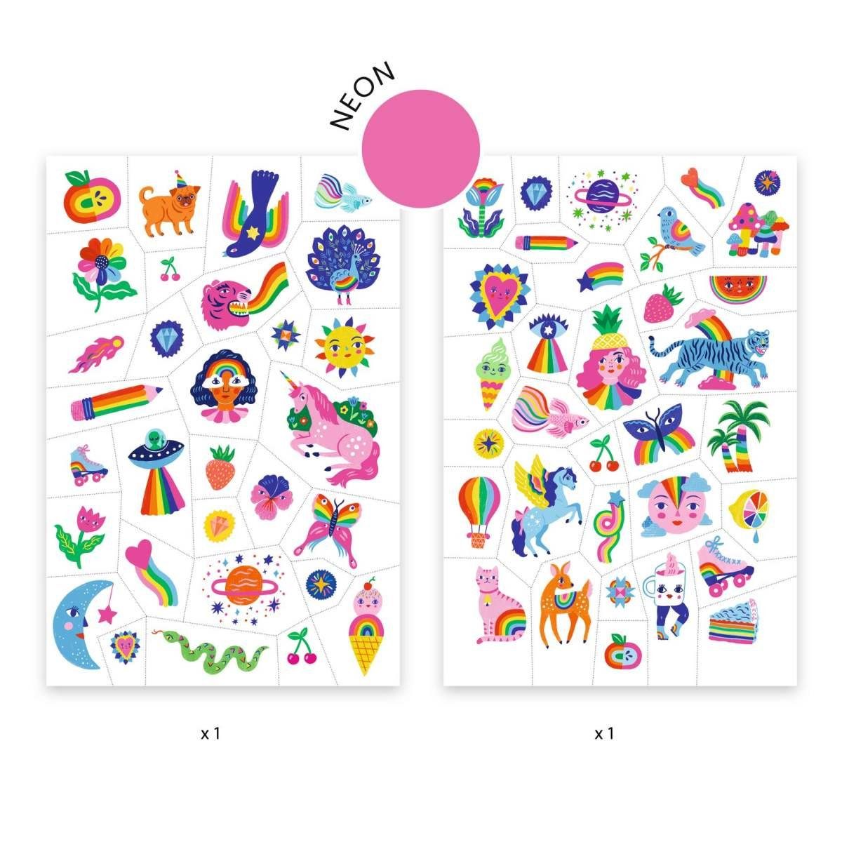 DJECO Kindertattoo 50 Kindertattos zum Aufkleben
