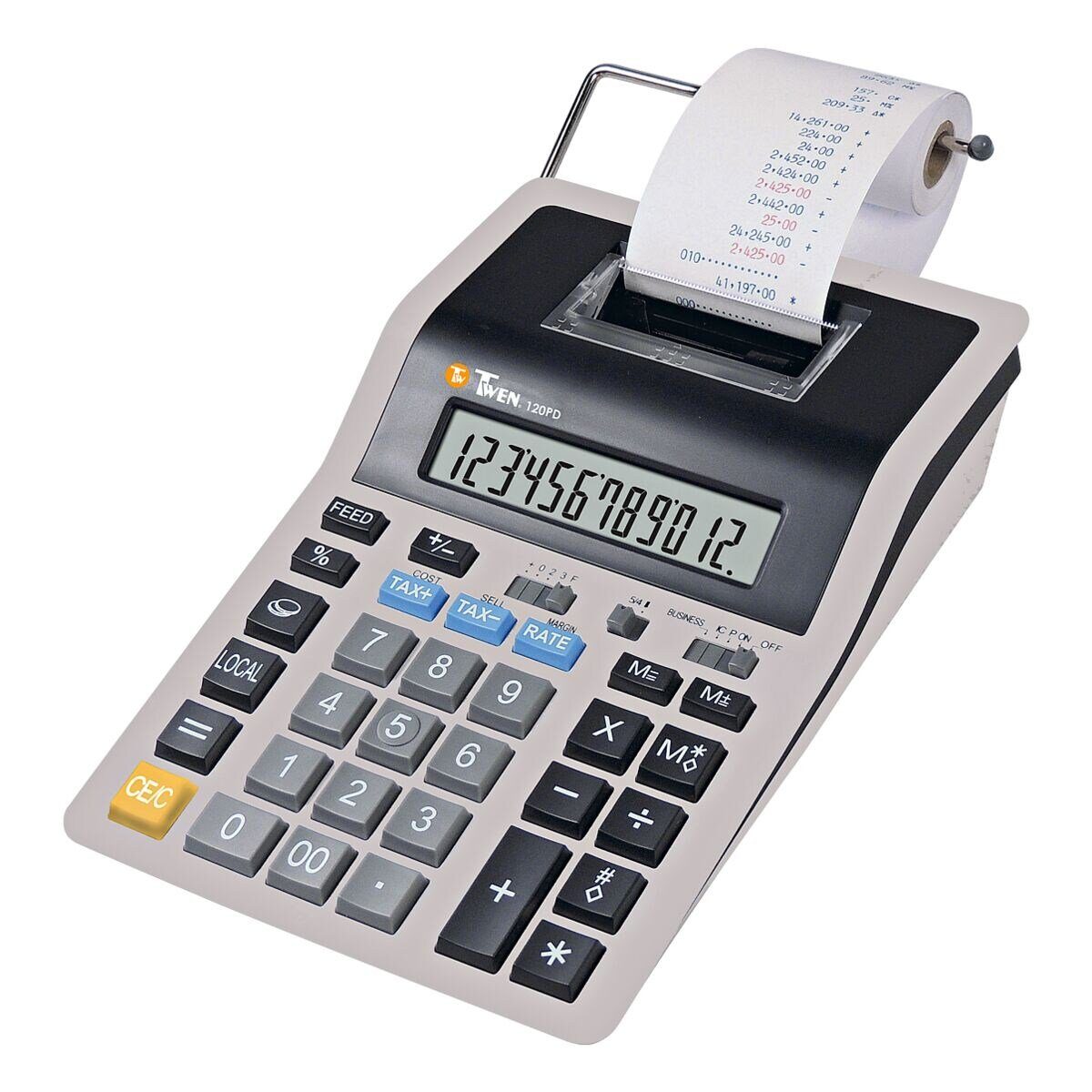 TWEN Taschenrechner 120 PD, mit Druckfunktion/ 2-Farbdruck