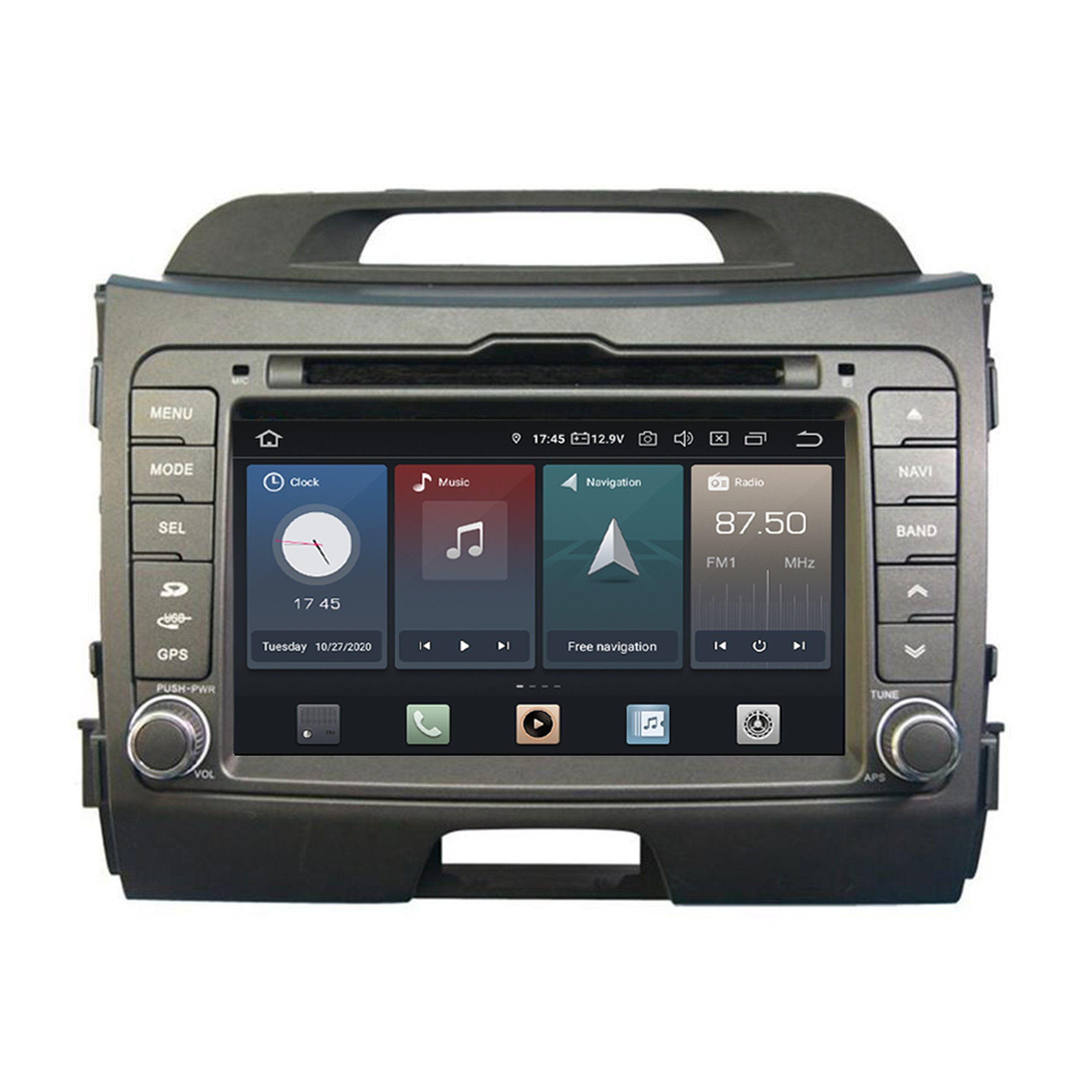 TAFFIO III Touchscreen 8" Autoradio CarPlay Einbau-Navigationsgerät Android GPS DVD Kia Sportage Für