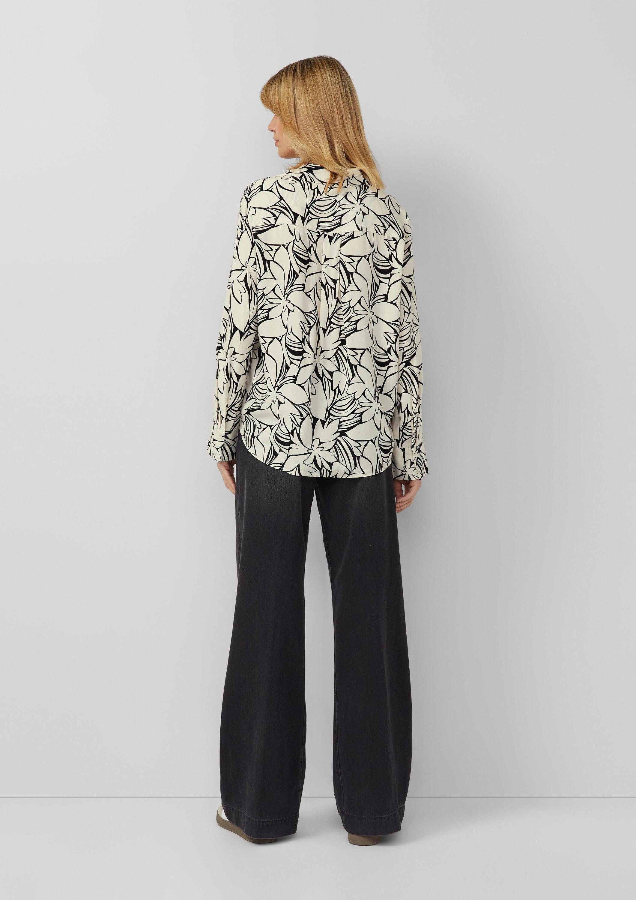 s.Oliver Langarmbluse Bluse Fließende Bluse mit floralem Muster