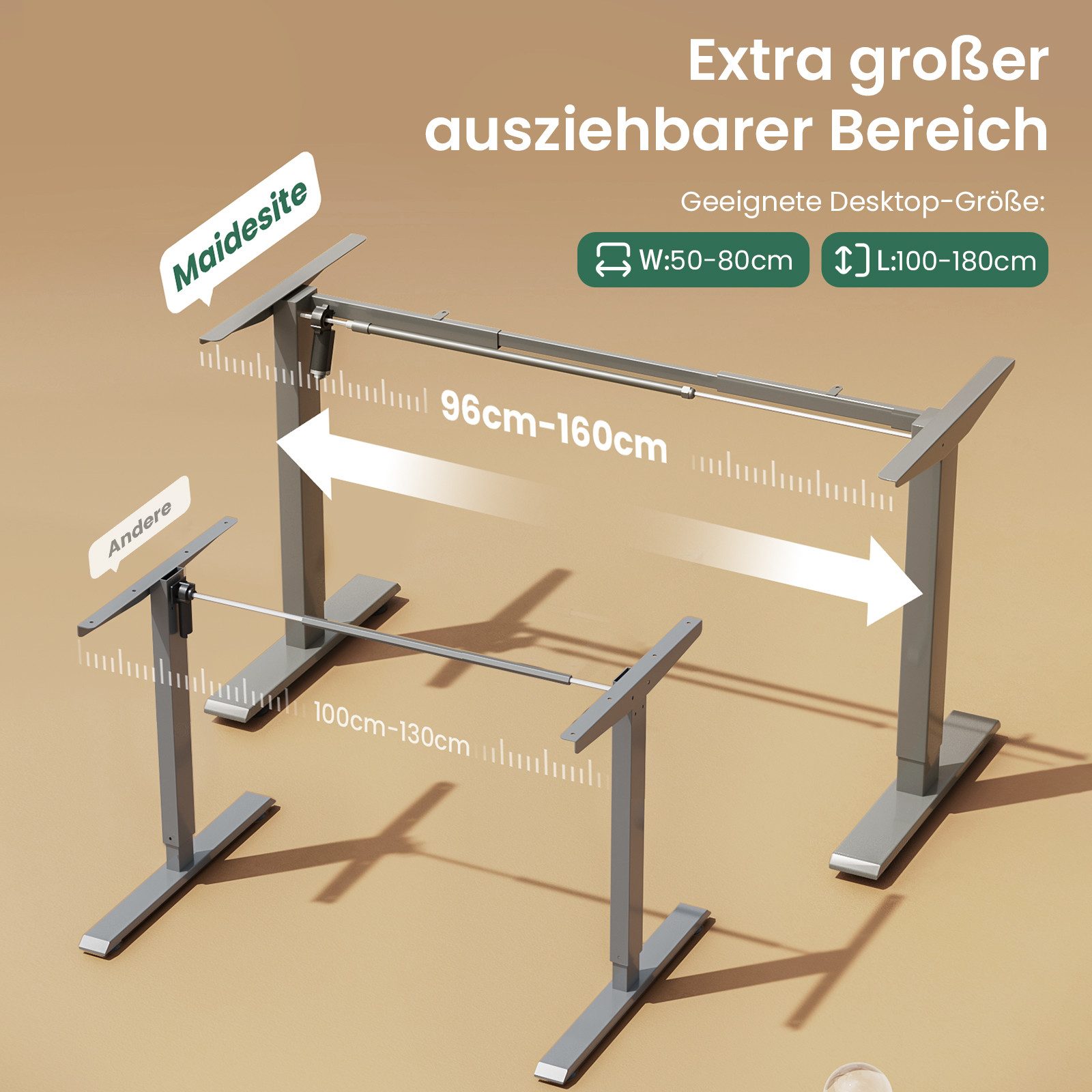MAIDESITE Schreibtisch Elektrisch höhenverstellbarer, Memory-Funktion, gerä günstig online kaufen