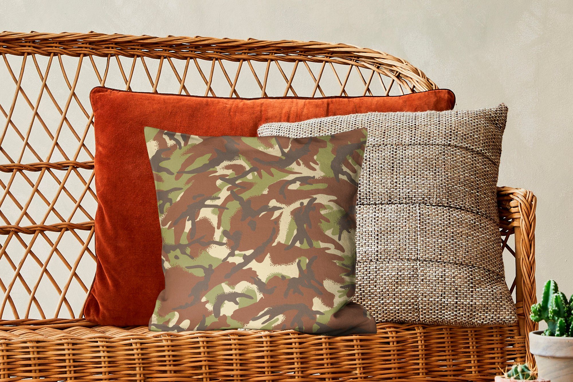 MuchoWow Dekokissen mit Deko, Sofakissen für Füllung Schlafzimmer, natürlichen Camouflage-Muster Zierkissen in Farben, Wohzimmer