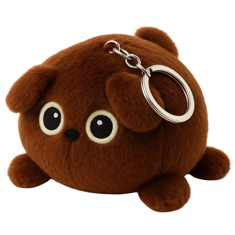LEAN TOYS Schlüsselanhänger Taschenanhänger Rucksackanhänger Kuschelbär (Spar-Set, 1-tlg., 9 x 9 x 8 cm weich), Metallring, weicher Plüsch, 9 cm, gestickte Augen