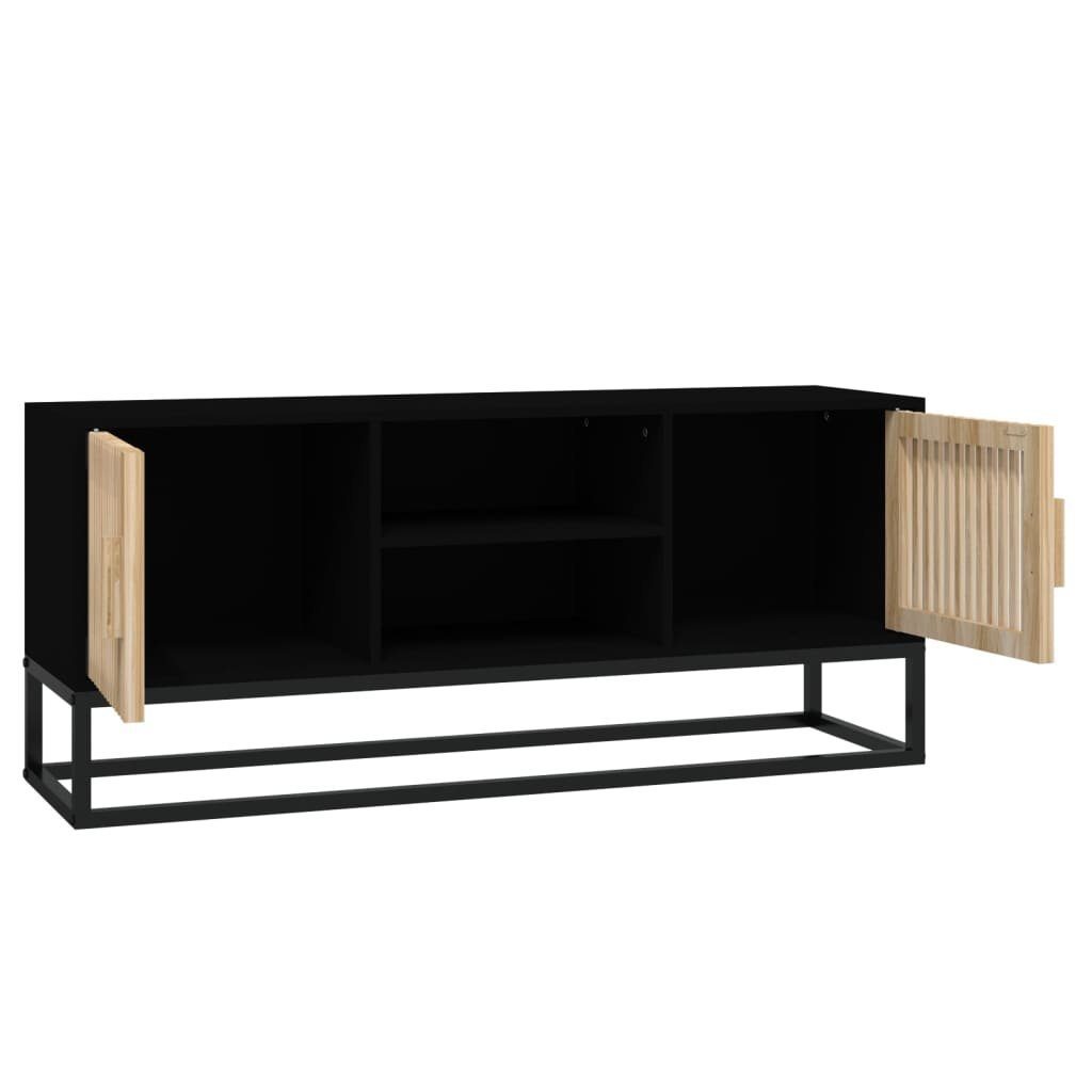 furnicato TV-Schrank Schwarz 105x30x45 cm Eisen Holzwerkstoff und