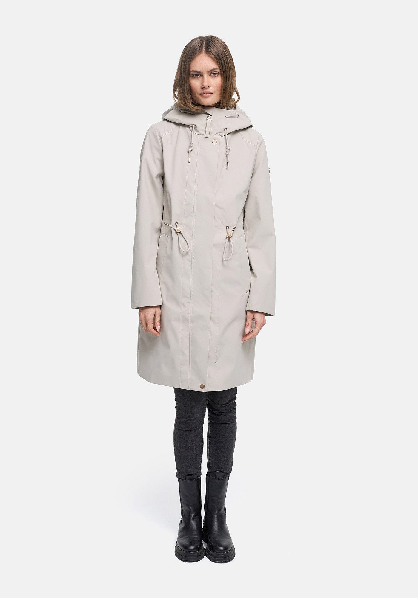 Marikoo Outdoorjacke Zilandaa Moderner Outdoorparka mit Kapuze und Kordelzug