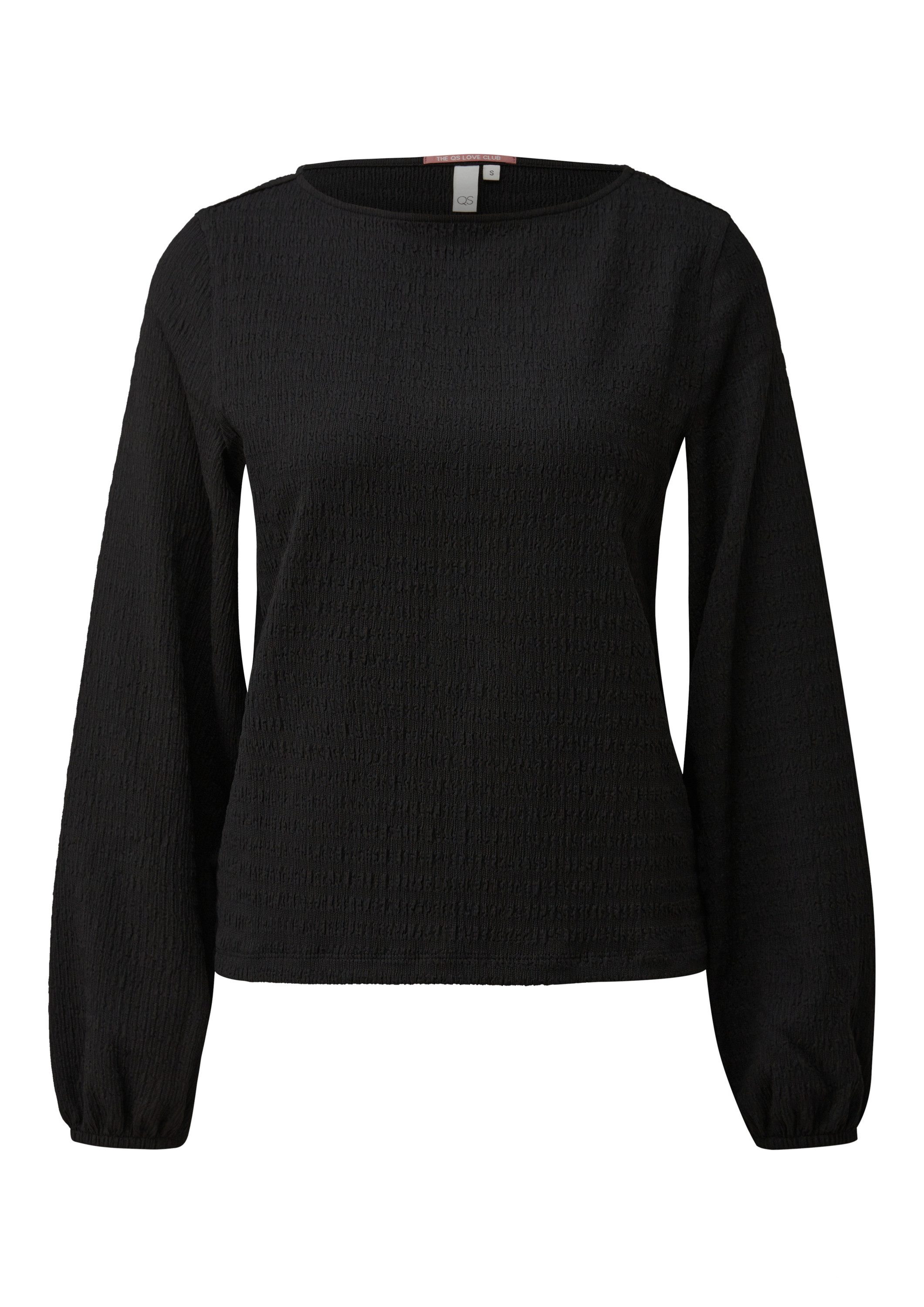 QS Langarmshirt T-Shirt Shirt aus strukturierter Ware günstig online kaufen