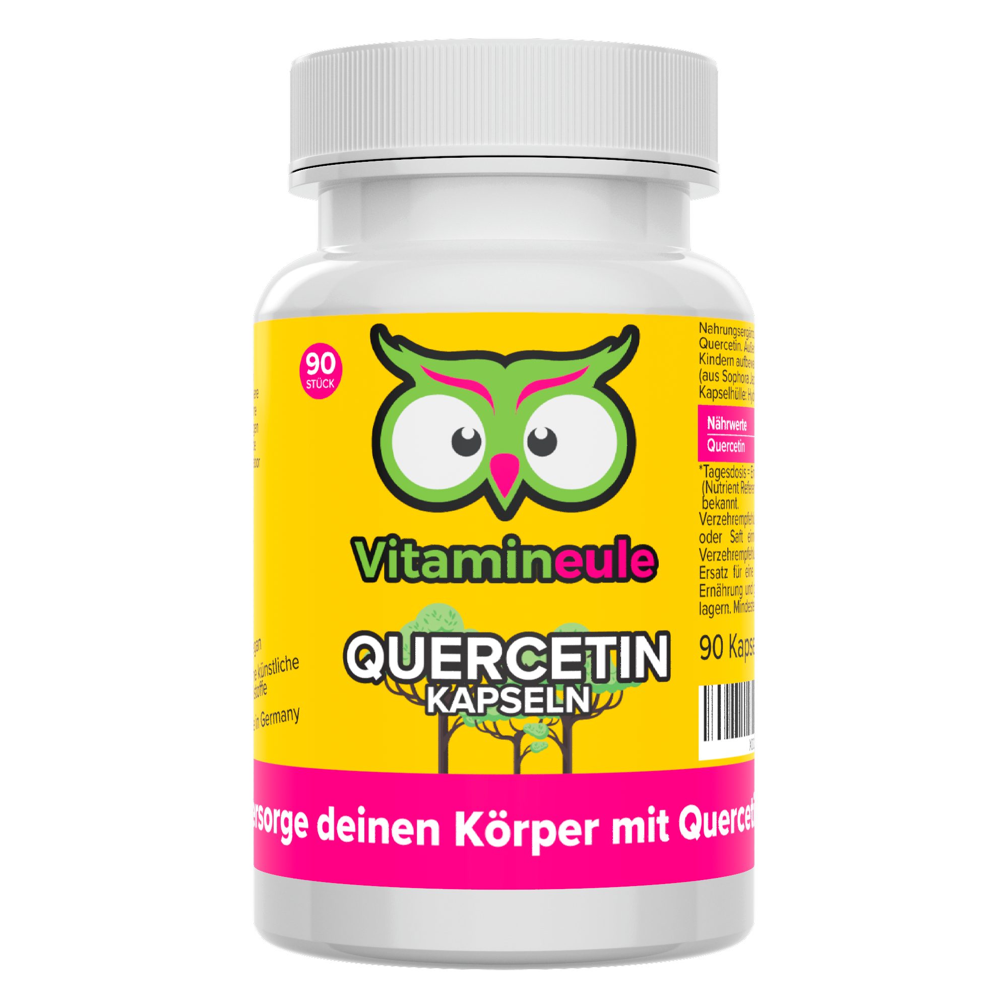 Vitamineule 90 Quercetin Kapseln - 500 mg natürliches Quercetin pro Kapsel - Kapsel
