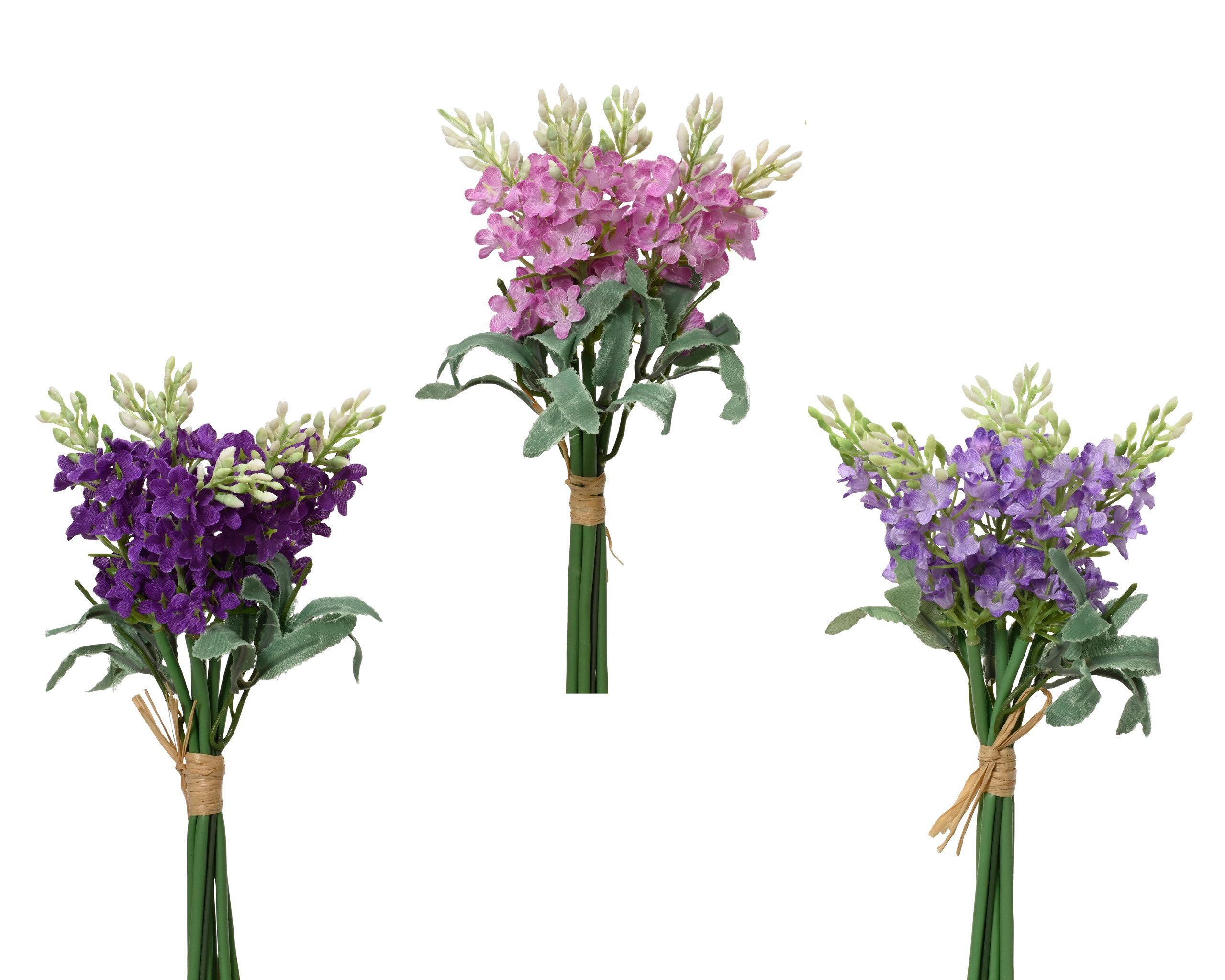 Kunstblume, Decoris season decorations, Künstlicher Blumenstrauß Levkojen 12x26cm 1 Stück sortiert