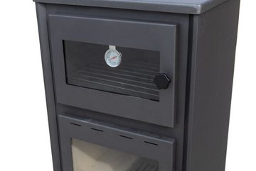 Blist Kaminofen Kaminofen mit Backfach Schwarz Holzofen Kamin Napoli Dauerbrandofen, 10,60 kW, zum Kochen & Backen ohne Strom